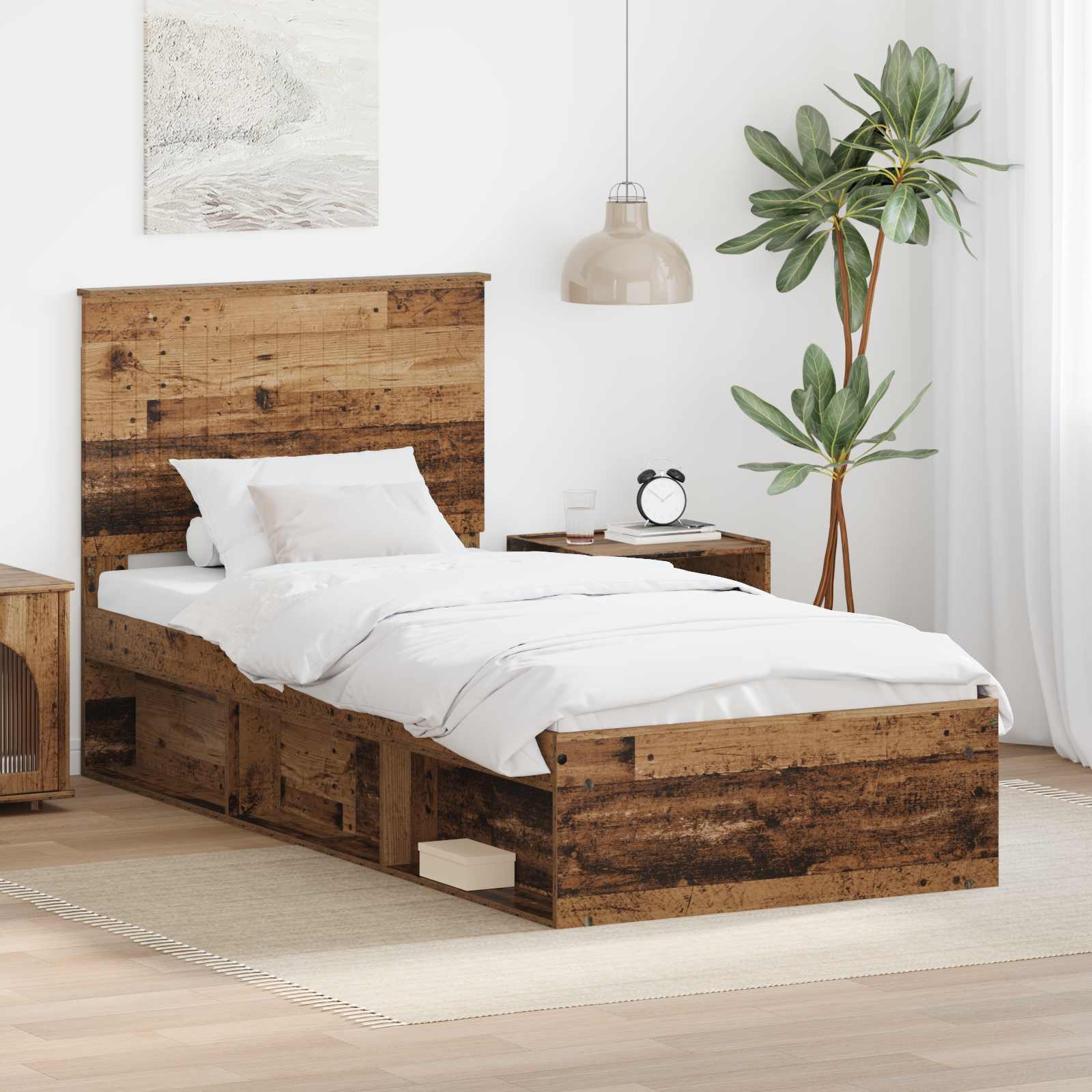 Krevetna konstrukcija Staro drvo 90 x 190 cm Čvrsto borovo drvo