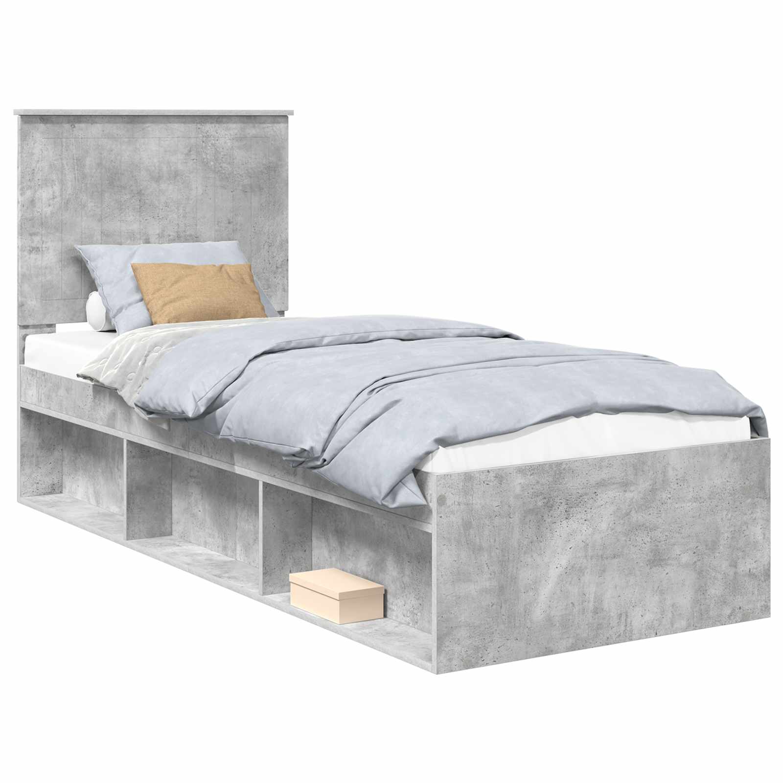 Krevetna konstrukcija s uzglavljem Betonska siva 75 x 190 cm