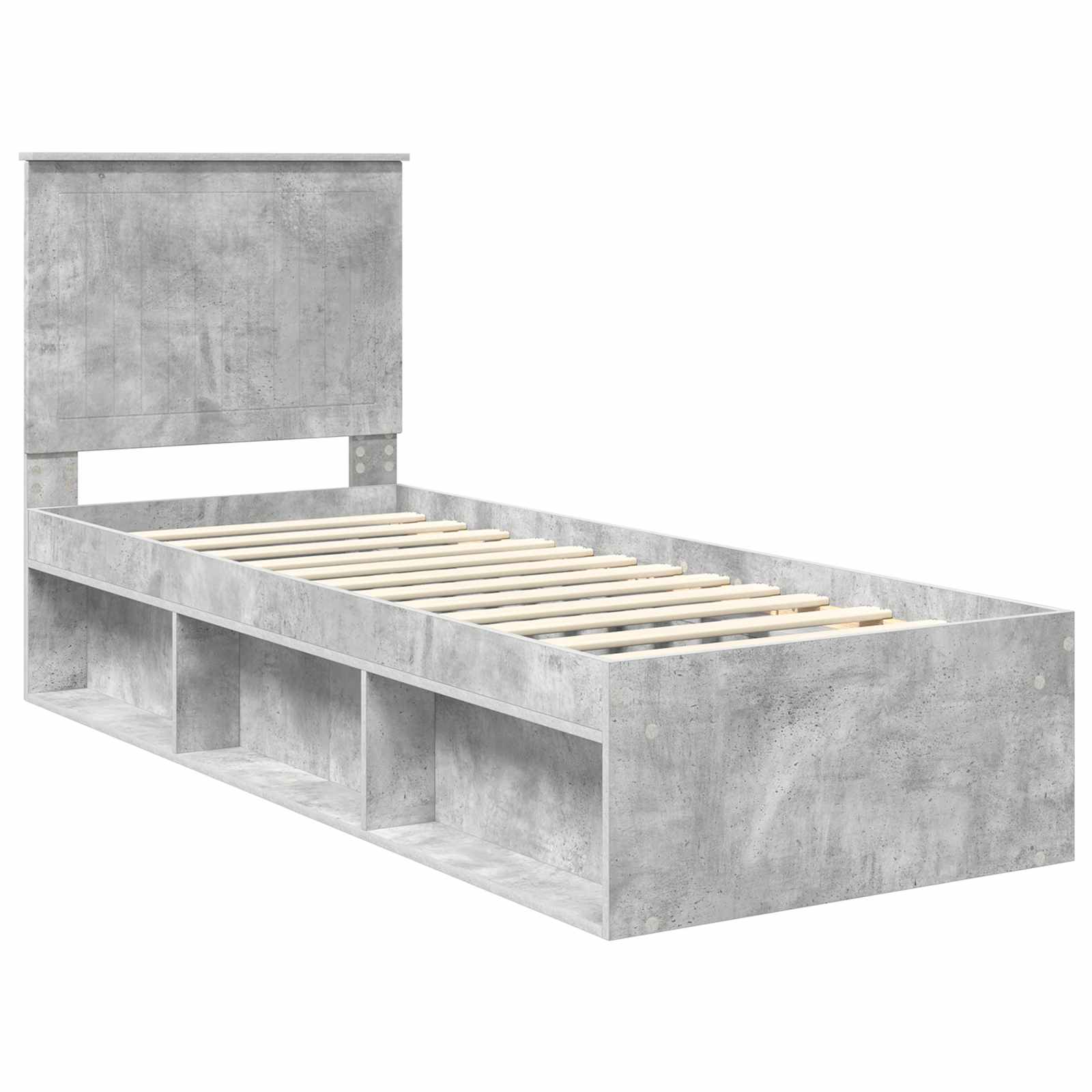 Krevetna konstrukcija s uzglavljem Betonska siva 75 x 190 cm