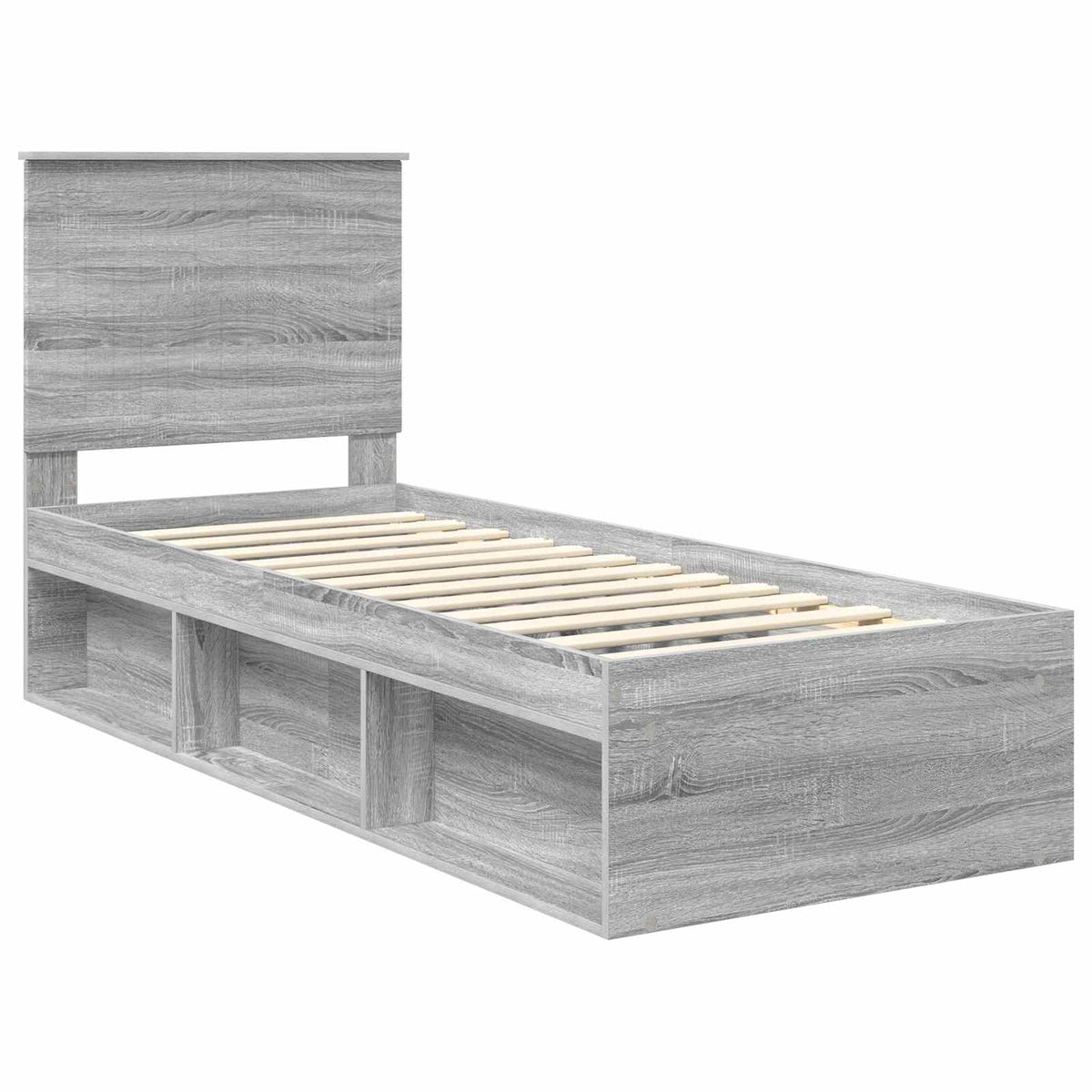 Krevetna konstrukcija s uzglavljem Siva Sonoma 75 x 190 cm