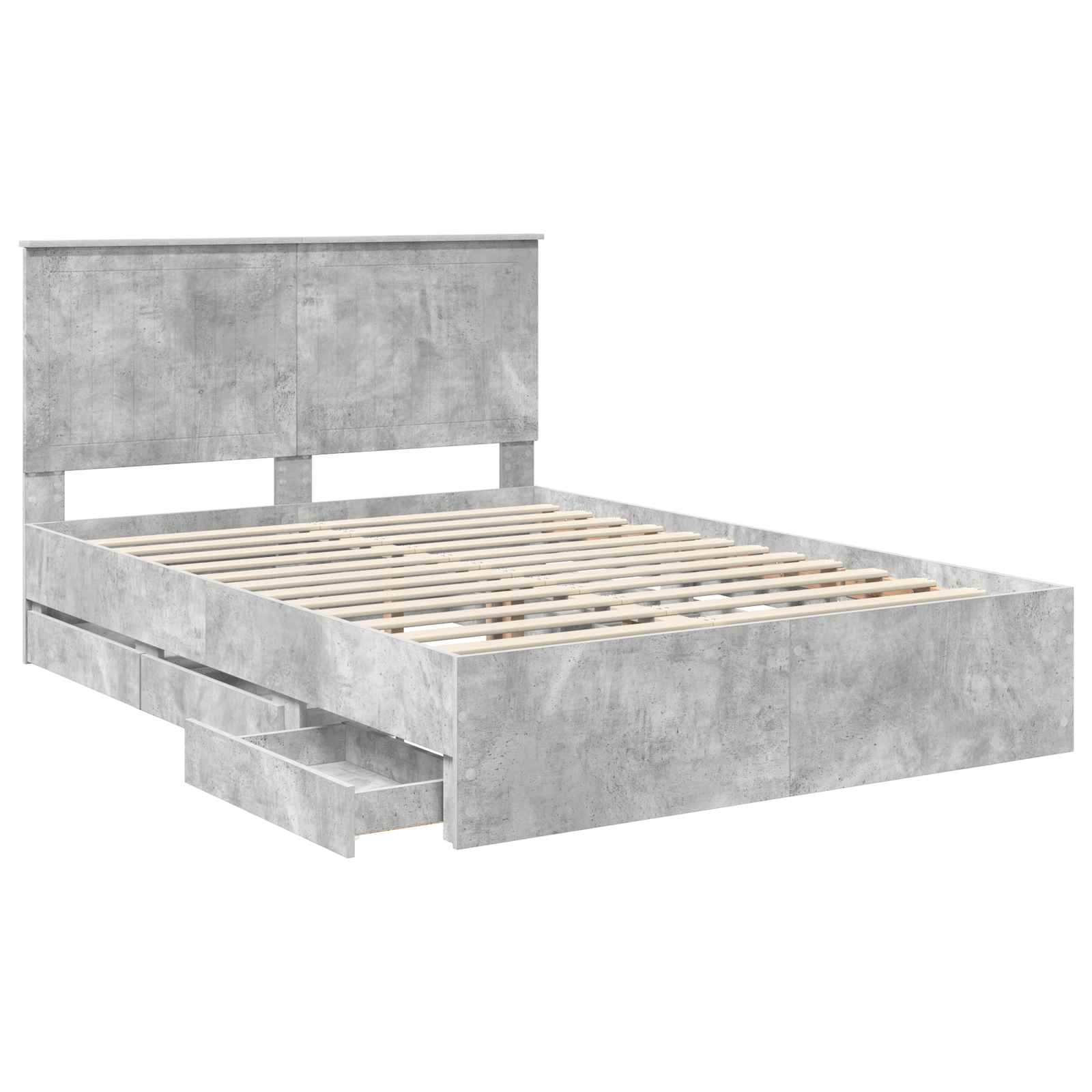 Krevetna konstrukcija s ladicama Betonski sivi 135 x 190 cm