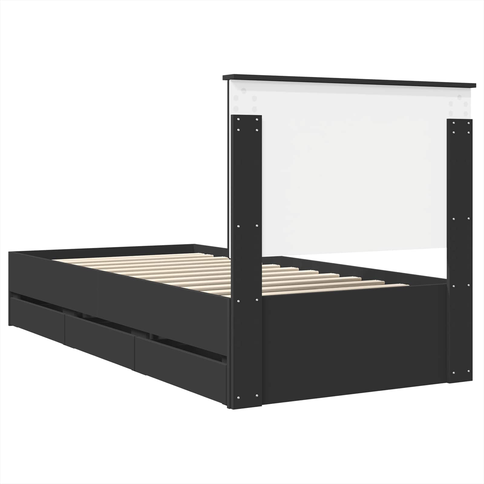 Krevetna konstrukcija Crna 90 x 200 cm Inženjersko Drvo