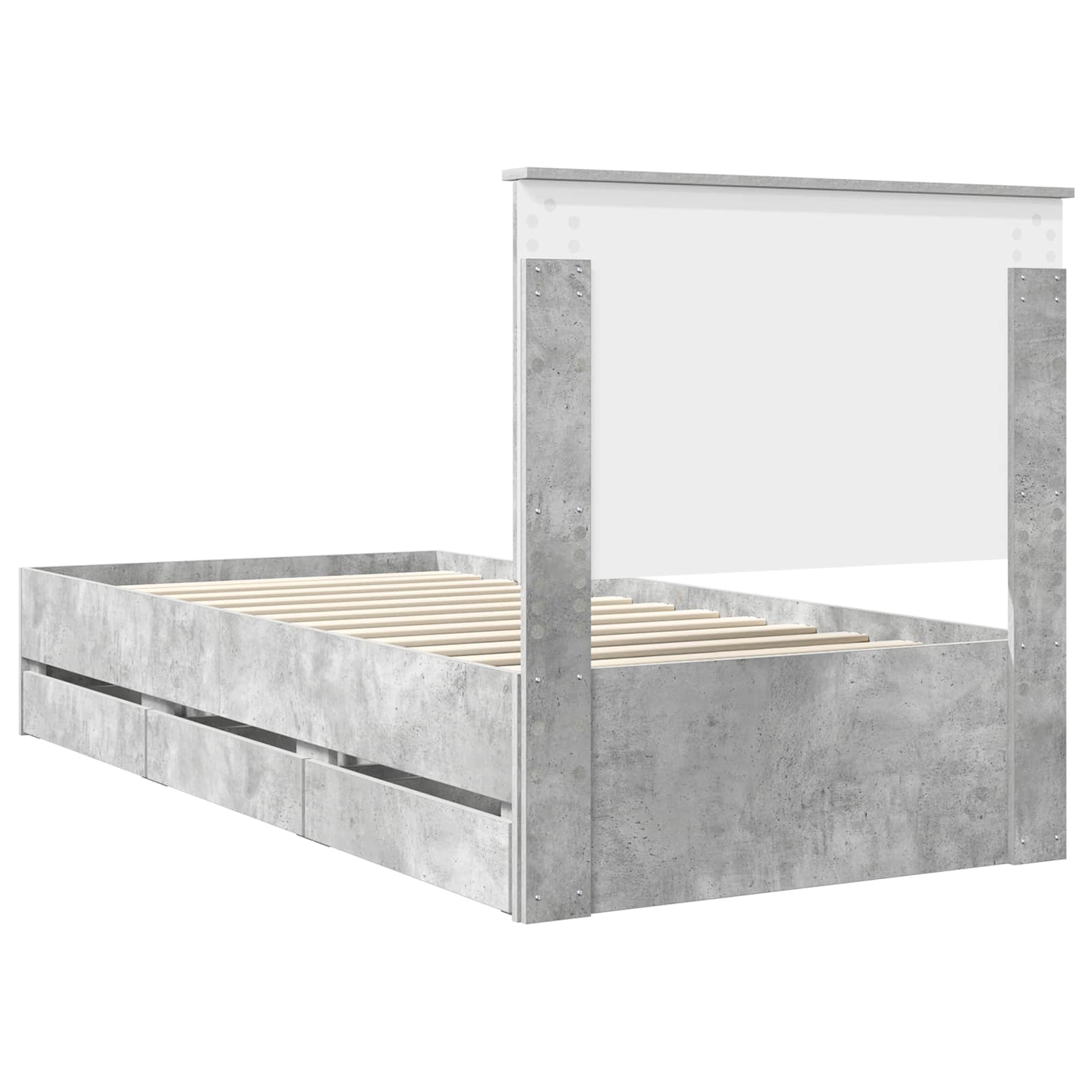 Krevetna konstrukcija s ladicama Betonski sivi 90 x 200 cm