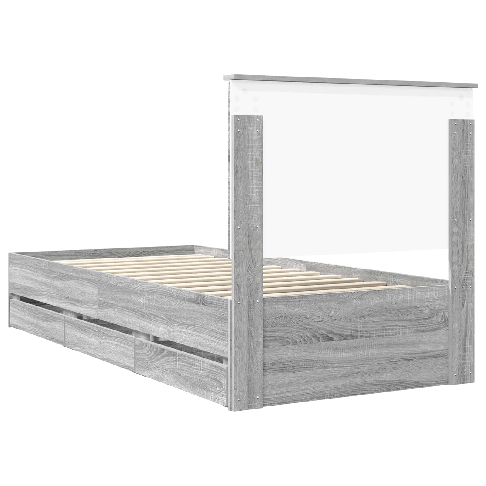 Krevetna konstrukcija Siva Sonoma 90 x 200 cm Inženjersko Drvo