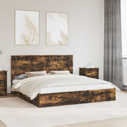 Krevet s od storage s ladicama Dimljeni hrast 180 x 200 cm