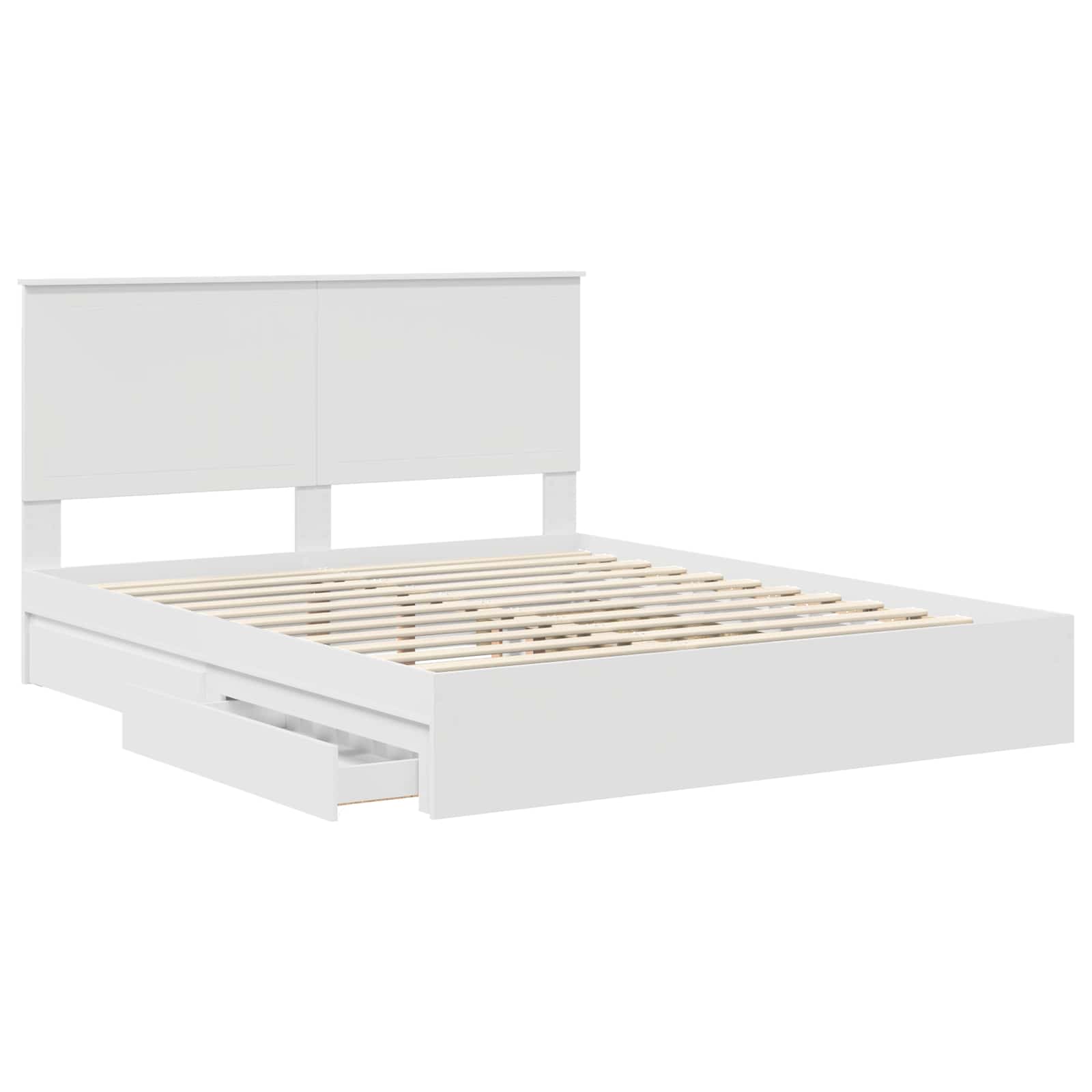 Krevet s od storage Bijelo 160 x 200 cm Konstruirano drvo