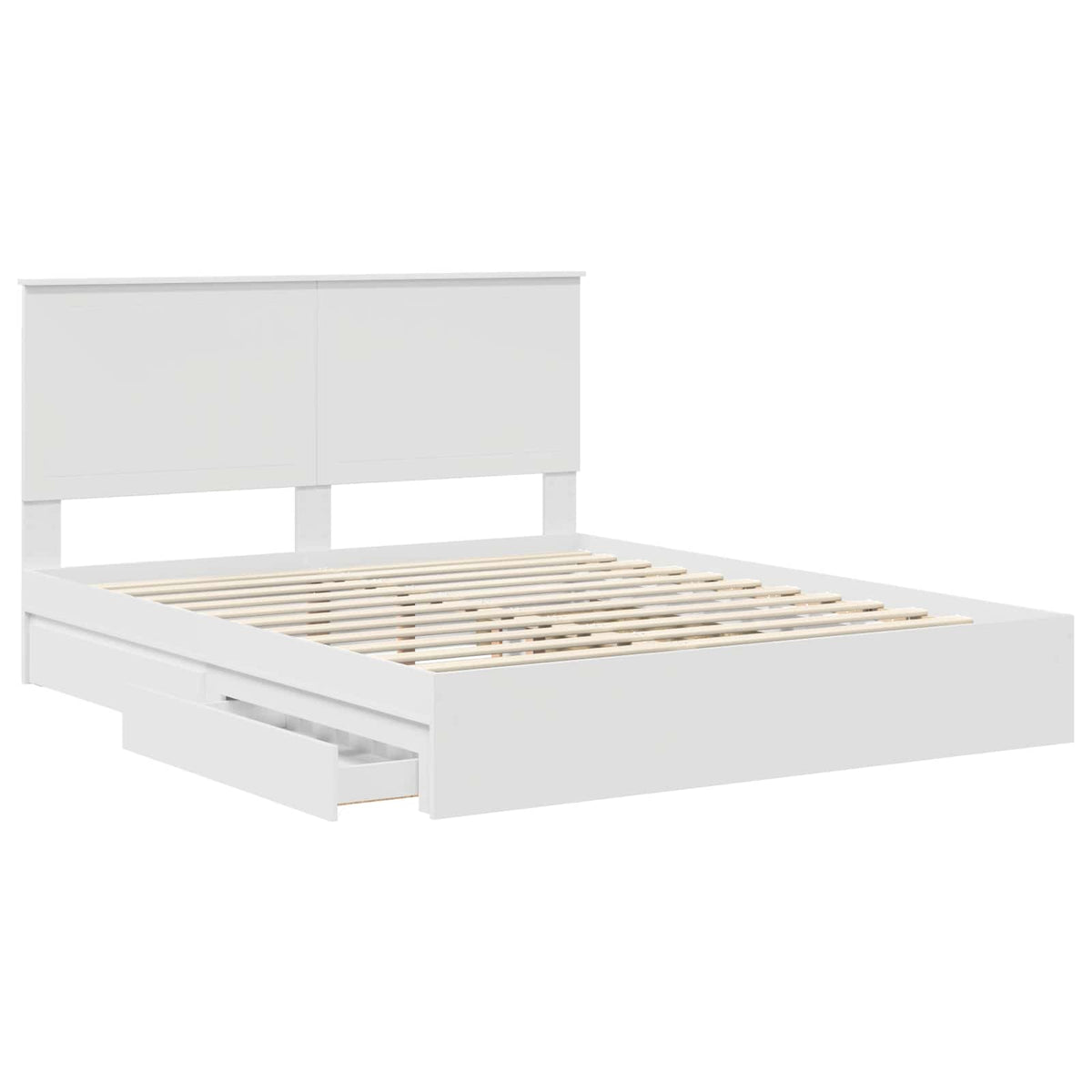Krevet s od storage Bijelo 160 x 200 cm Konstruirano drvo