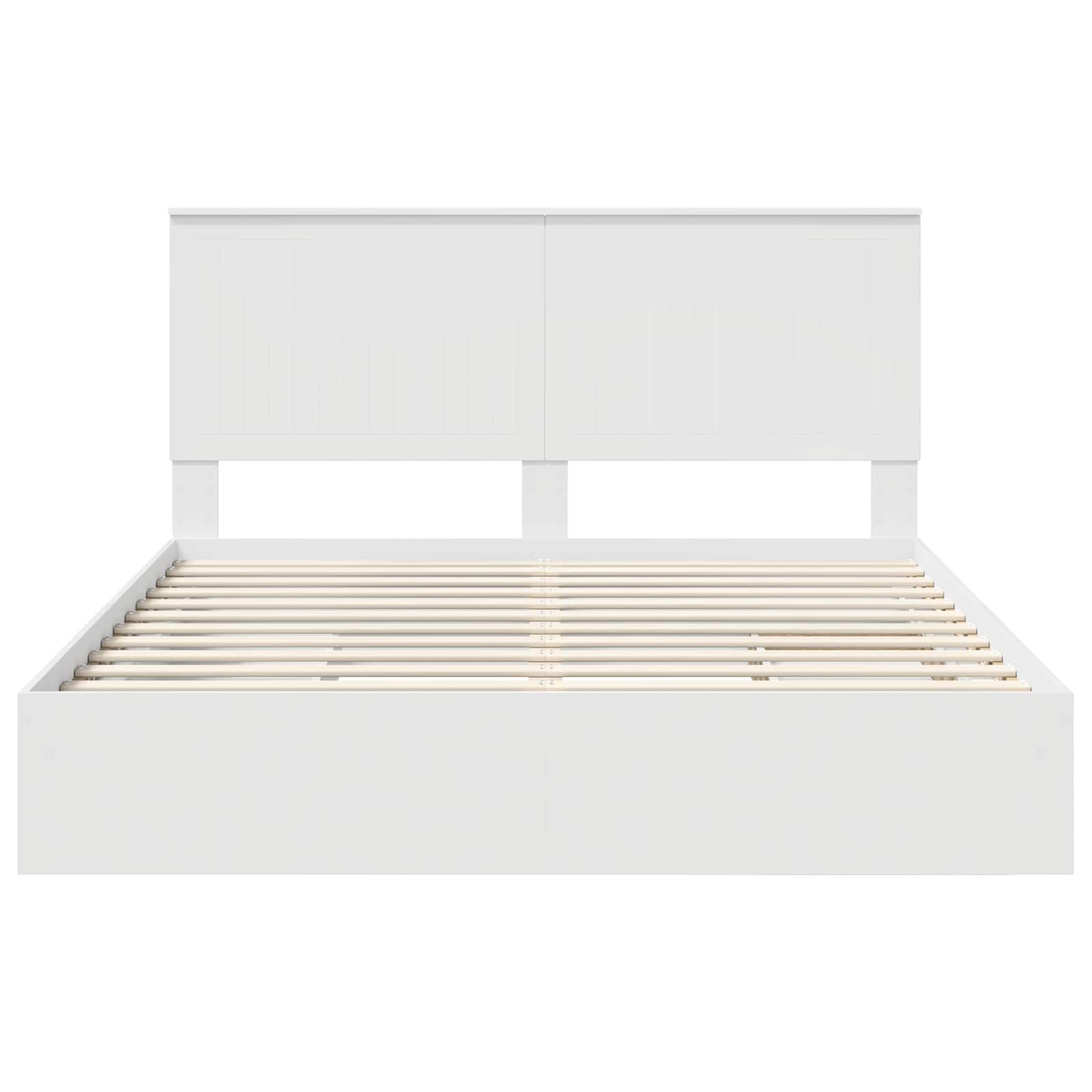 Krevet s od storage Bijelo 160 x 200 cm Konstruirano drvo