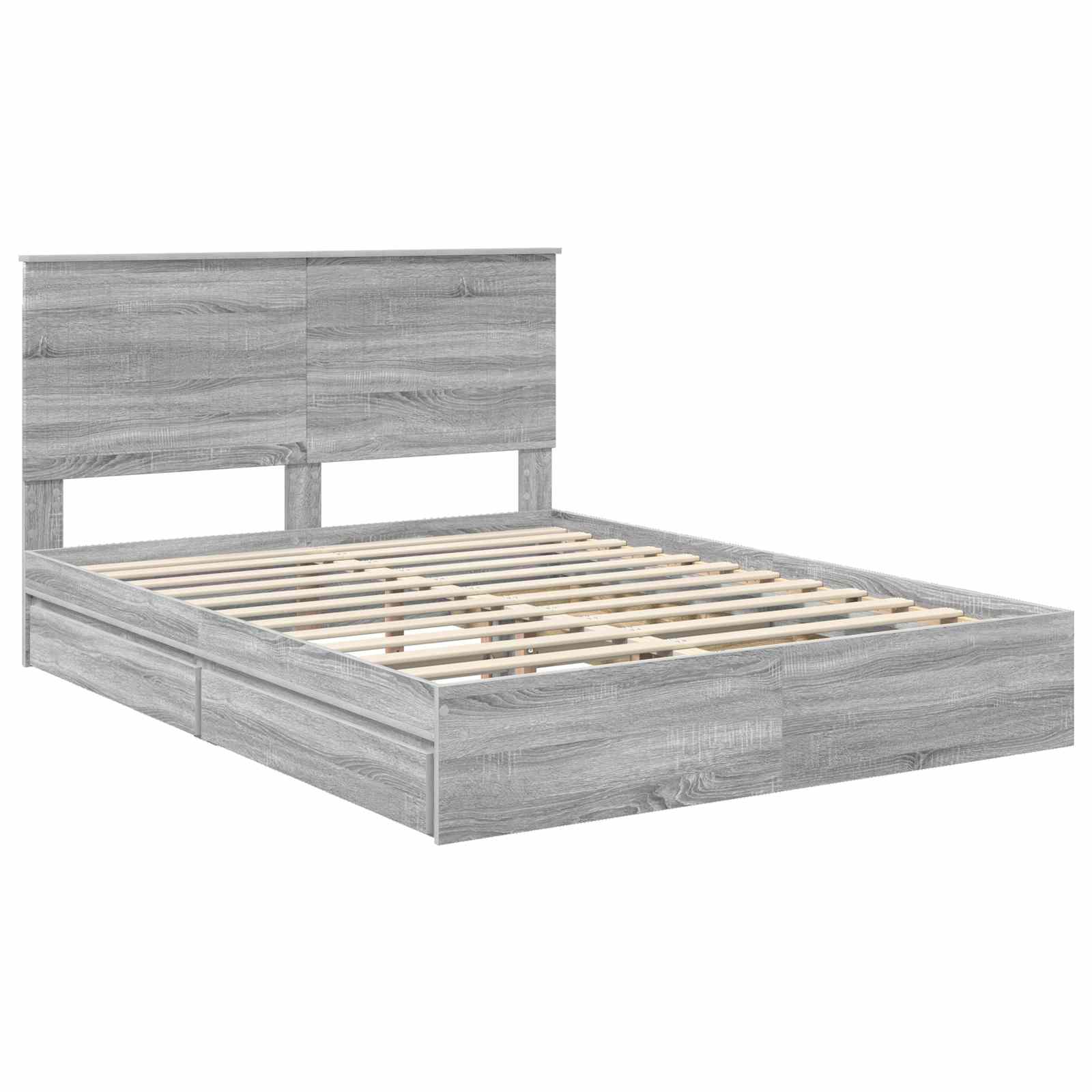 Krevet s od storage Siva Sonoma 150 x 200 cm Konstruirano drvo