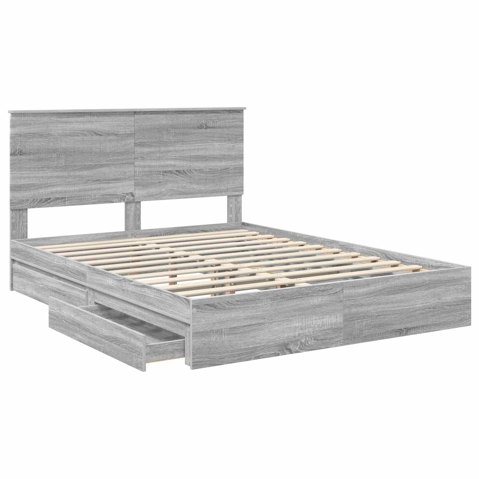 Krevet s od storage Siva Sonoma 150 x 200 cm Konstruirano drvo