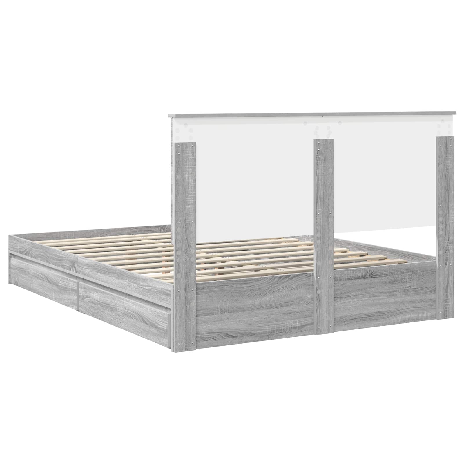 Krevet s od storage Siva Sonoma 150 x 200 cm Konstruirano drvo