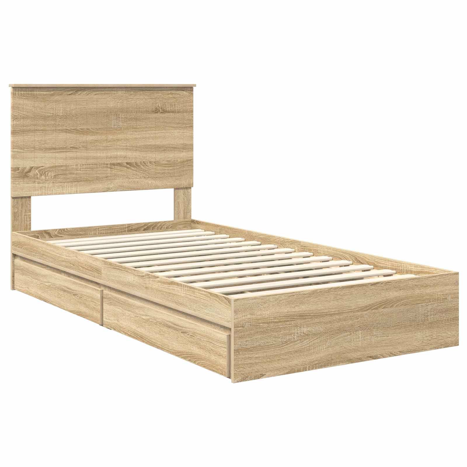 Krevet s od storage Sonoma hrast 100 x 200 cm Konstruirano drvo