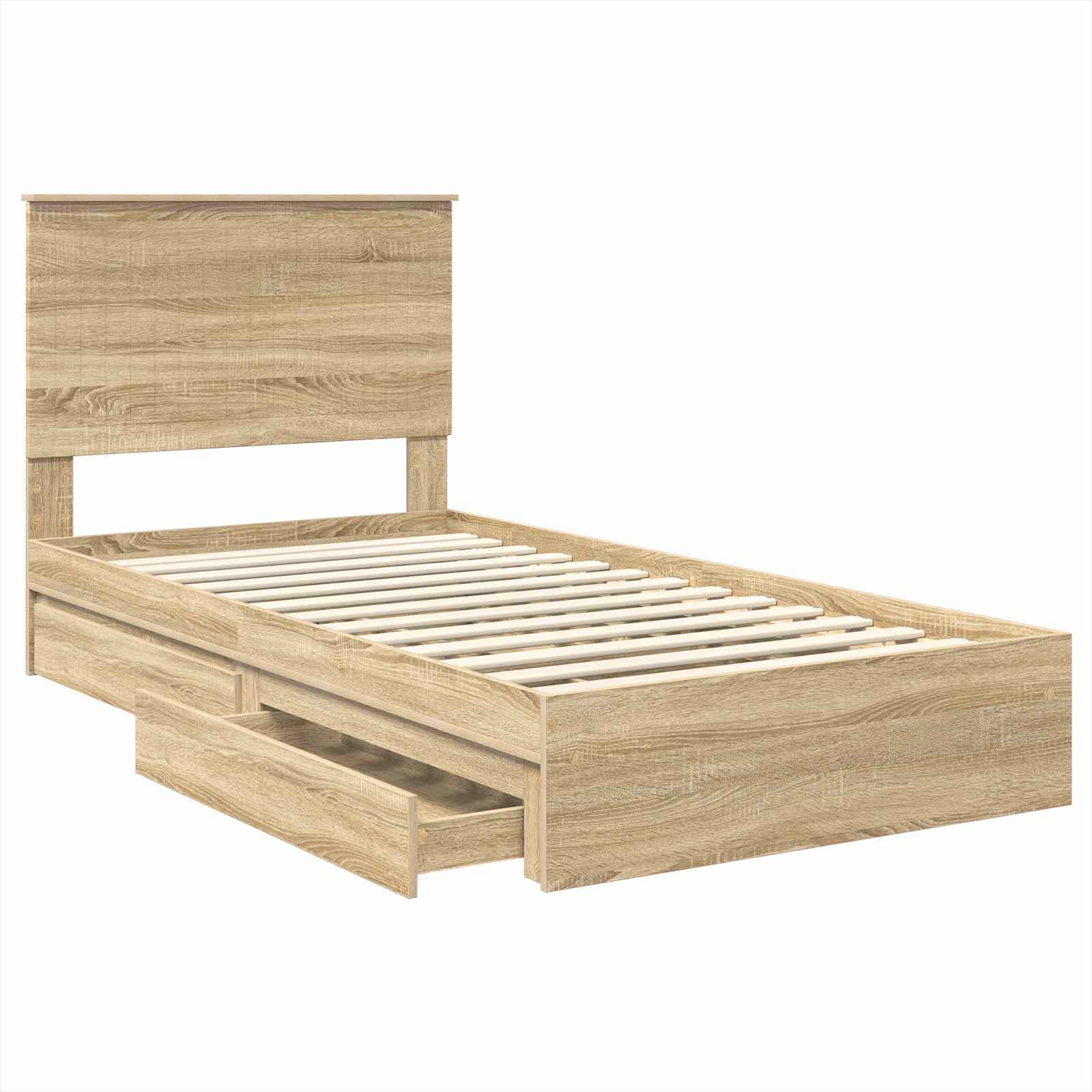 Krevet s od storage Sonoma hrast 100 x 200 cm Konstruirano drvo