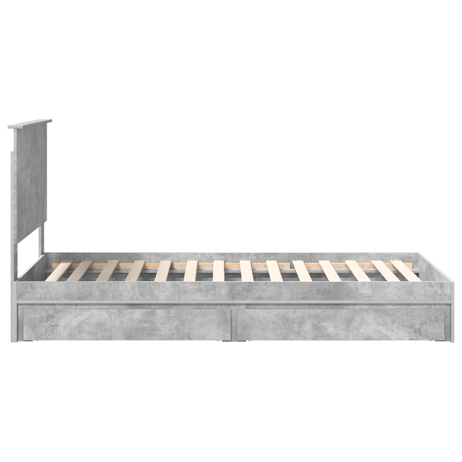 Krevet s od storage Betonski sivi 90 x 190 cm Konstruirano drvo