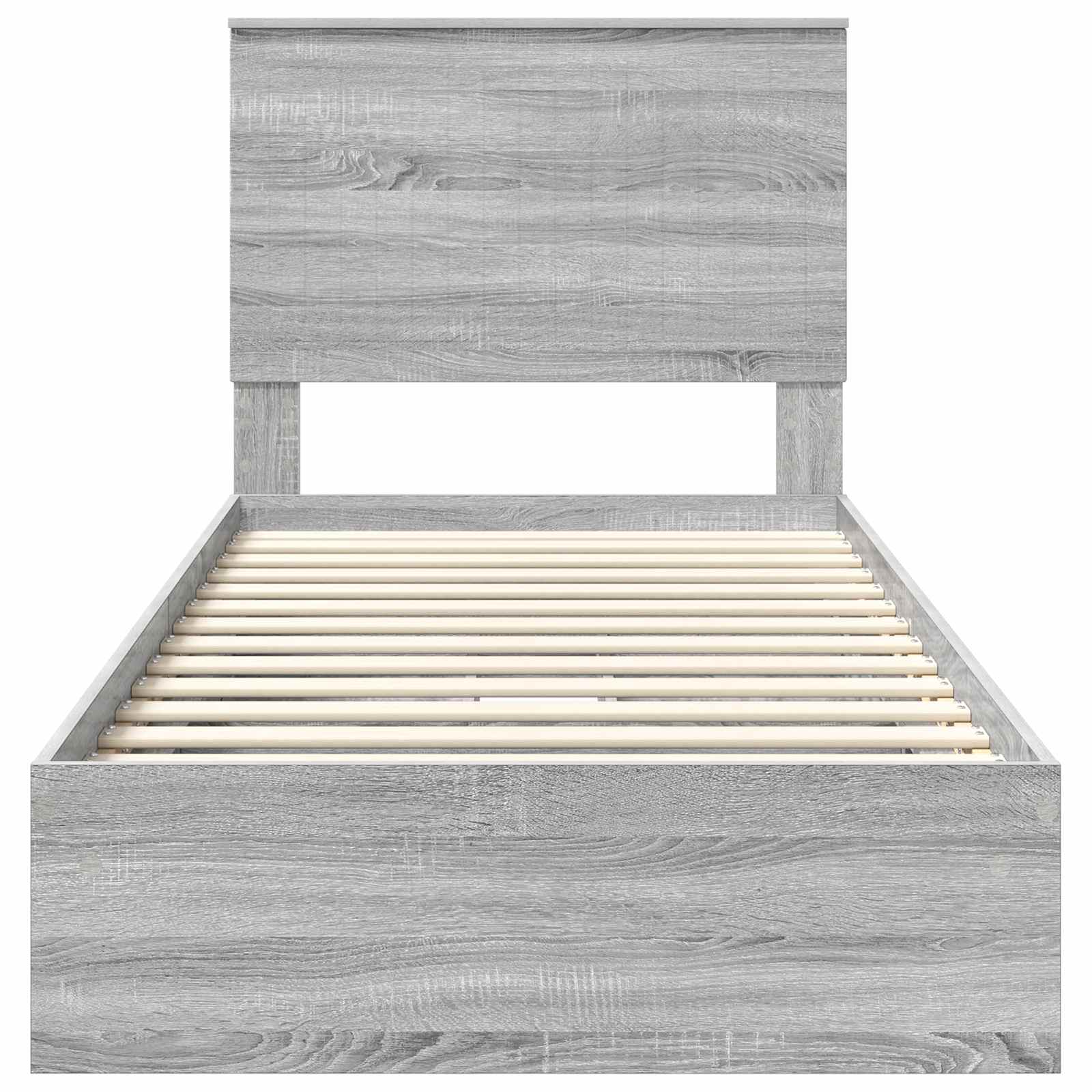 Krevet s od storage Siva Sonoma 90 x 190 cm Konstruirano drvo