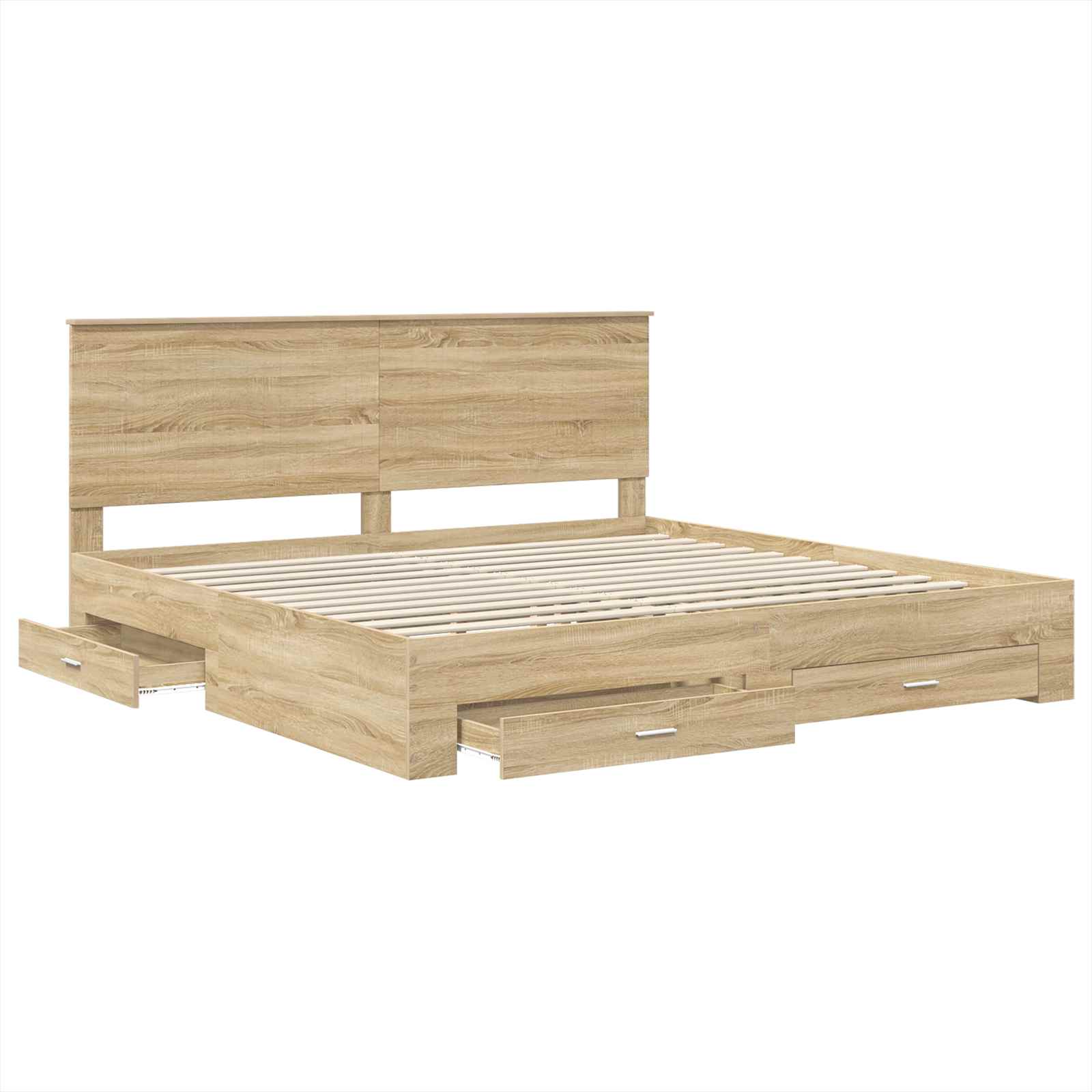 Krevetna konstrukcija s uzglavljem Sonoma hrast 200 x 200 cm