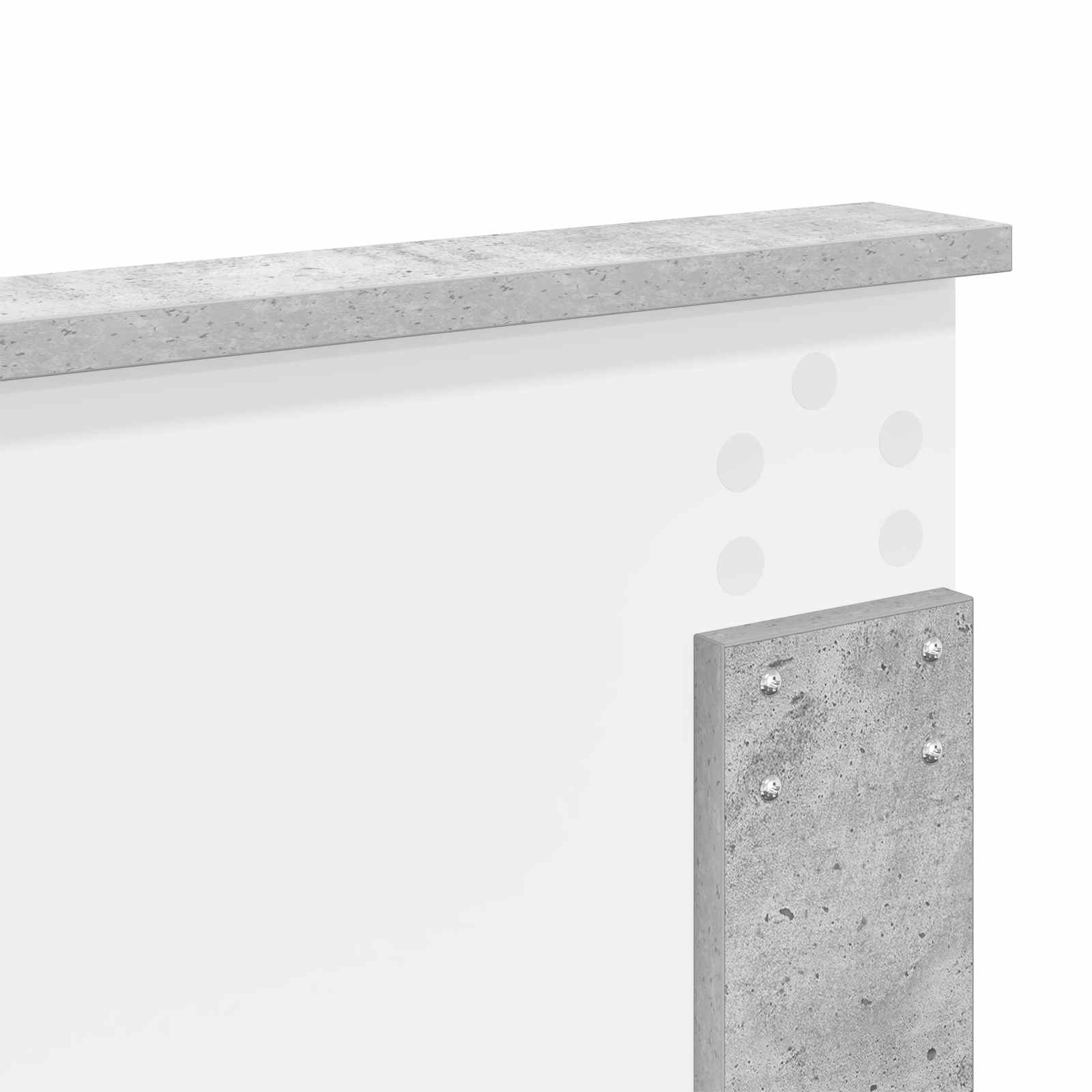 Krevetna konstrukcija s uzglavljem Betonski sivi 200 x 200 cm