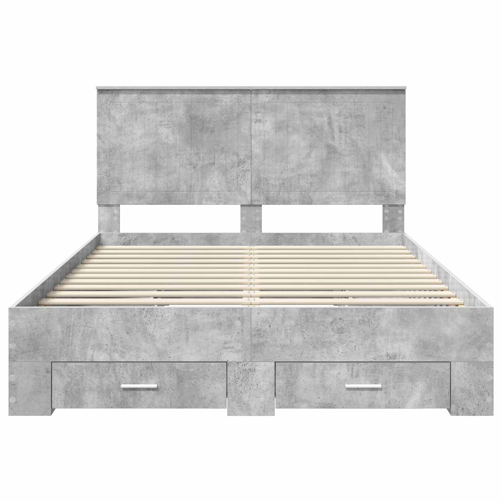 Krevetna konstrukcija s uzglavljem Betonski sivi 135 x 190 cm
