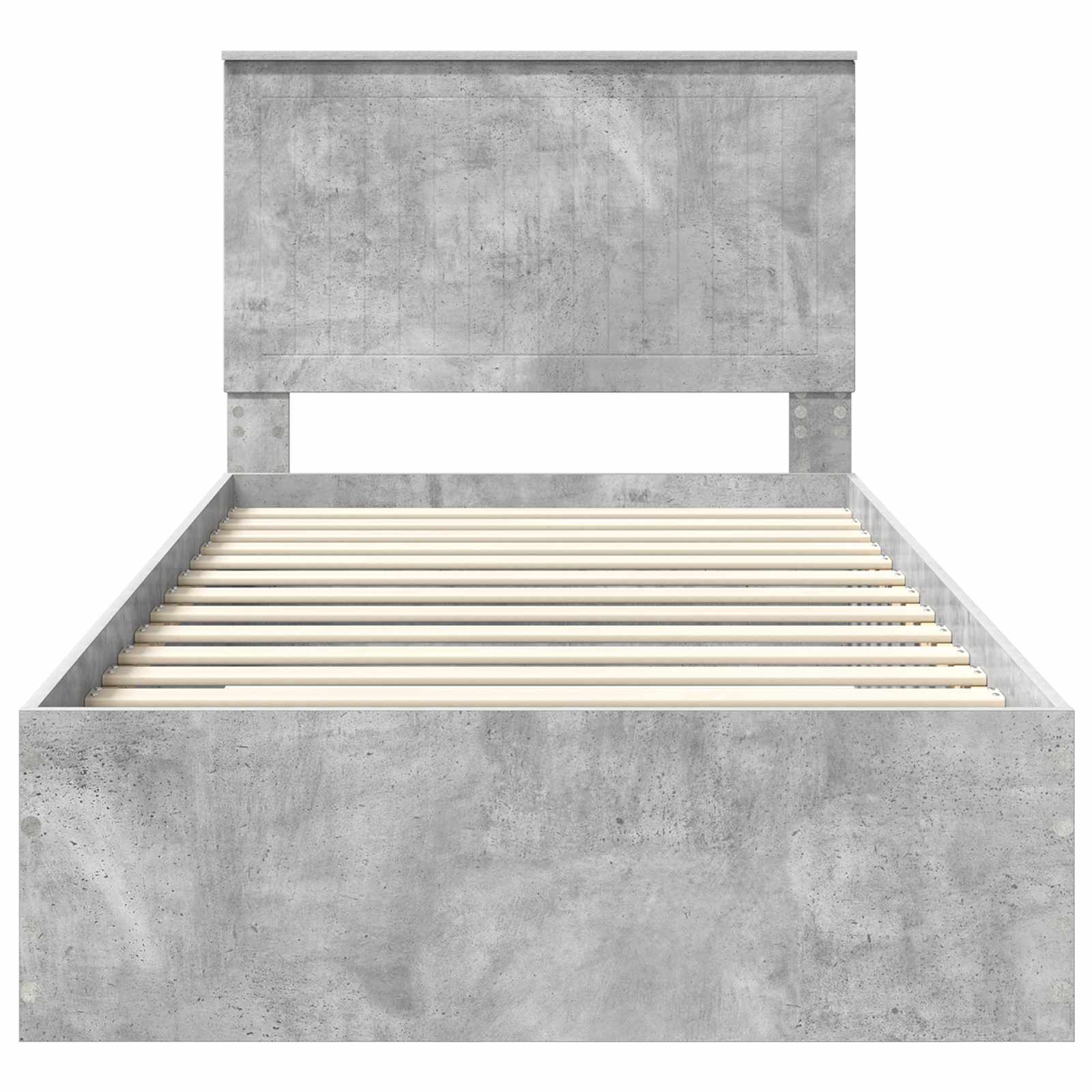 Krevetna konstrukcija s uzglavljem Betonski sivi 100 x 200 cm