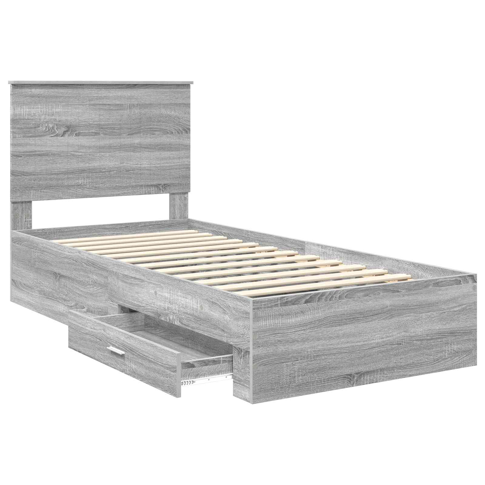 Krevetna konstrukcija Siva Sonoma 90 x 200 cm Konstruirano drvo