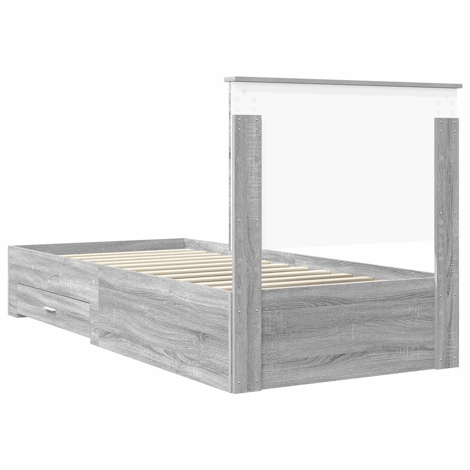 Krevetna konstrukcija Siva Sonoma 90 x 190 cm Konstruirano drvo
