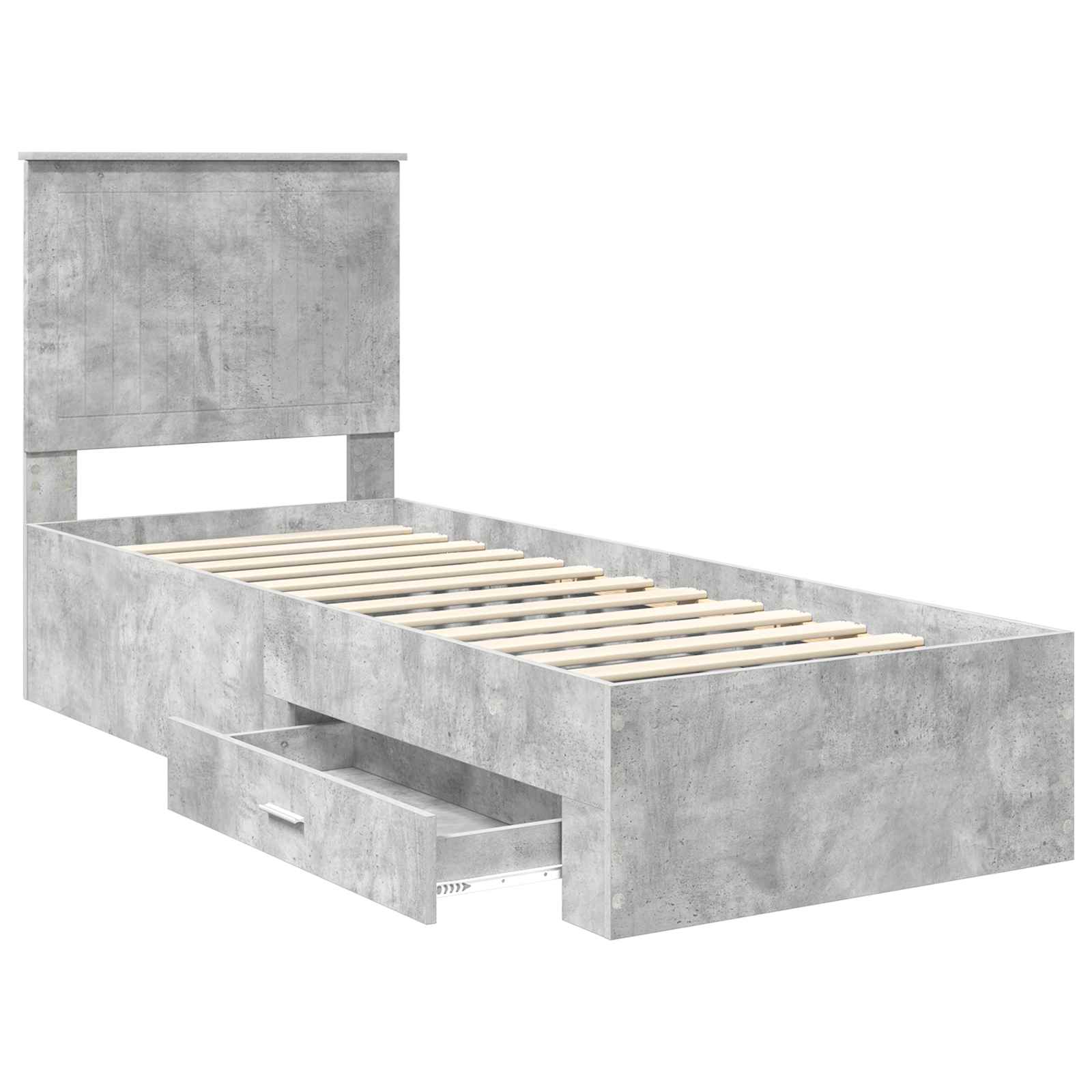 Krevetna konstrukcija Betonski sivi i srebrna 70 x 190 cm