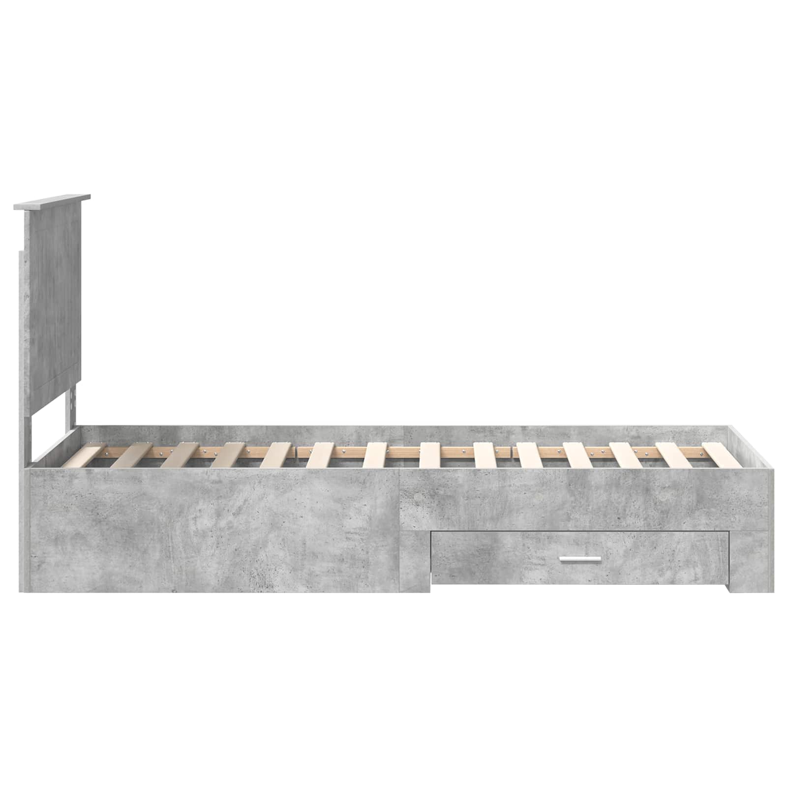 Krevetna konstrukcija Betonski sivi i srebrna 70 x 190 cm