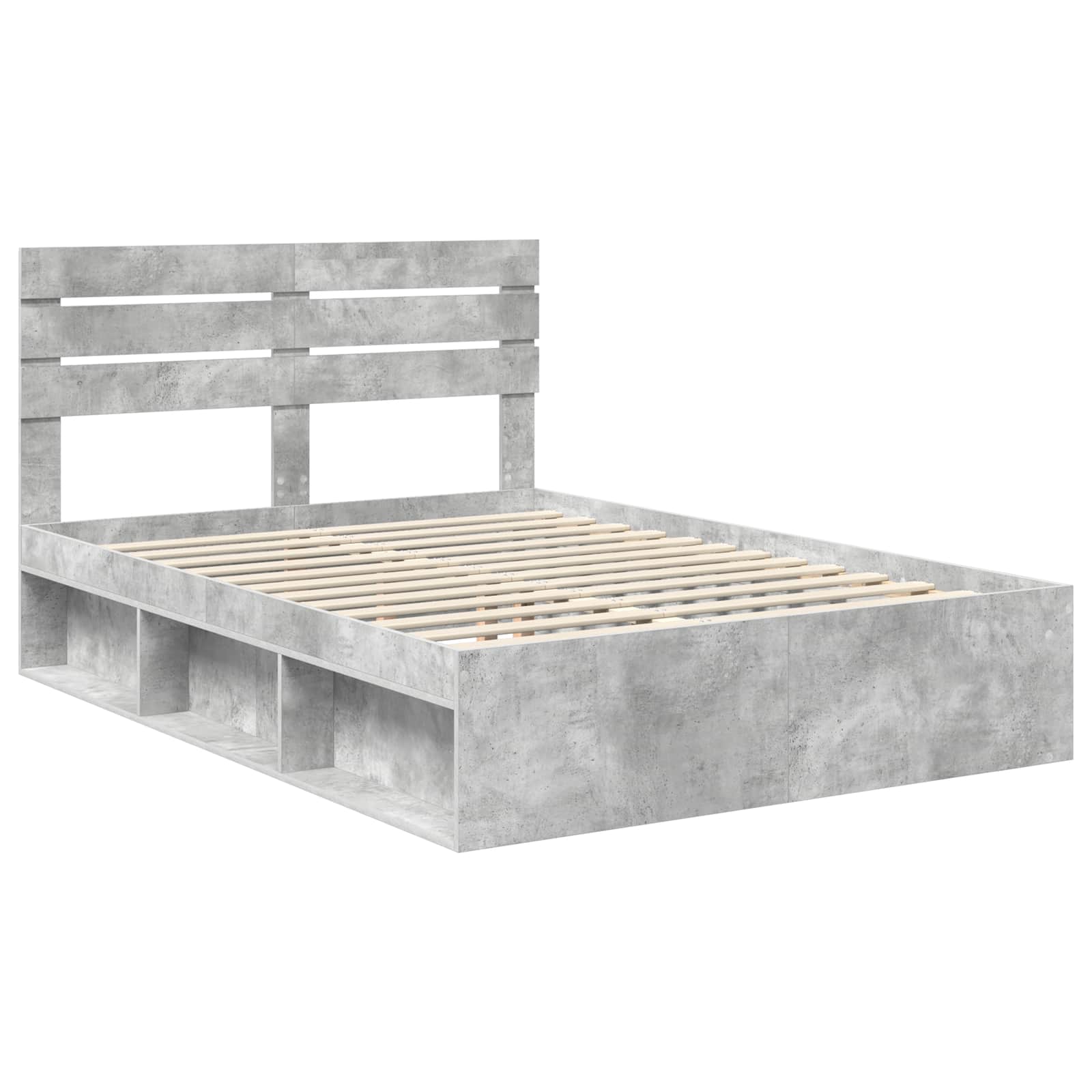 Krevetna konstrukcija Beton 160 x 200 cm Čvrsto borovo drvo