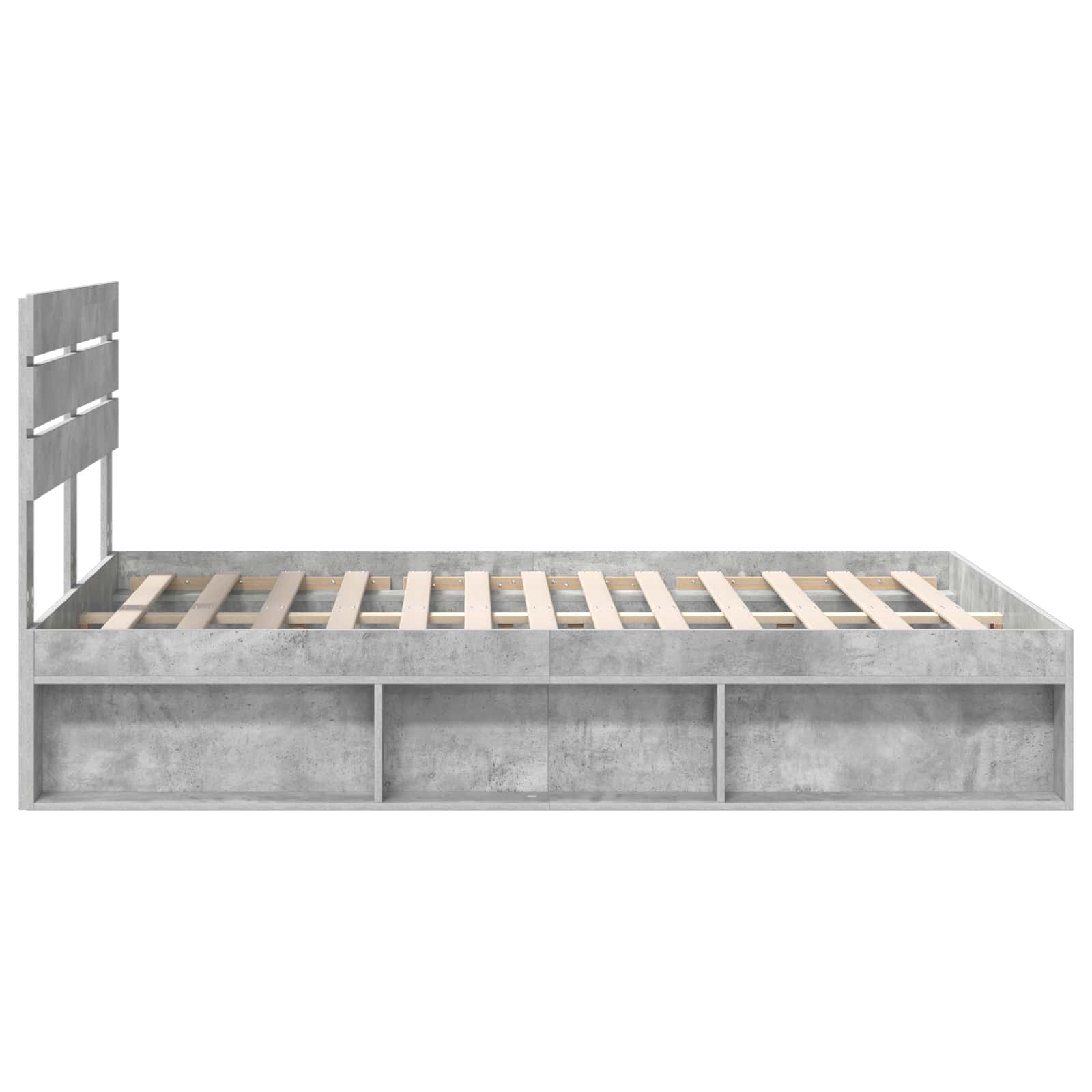 Krevetna konstrukcija Beton 140 x 190 cm Čvrsto borovo drvo
