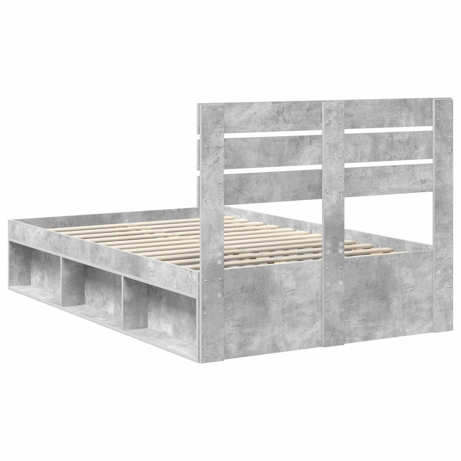Krevetna konstrukcija s uzglavljem Betonska siva 135 x 190 cm