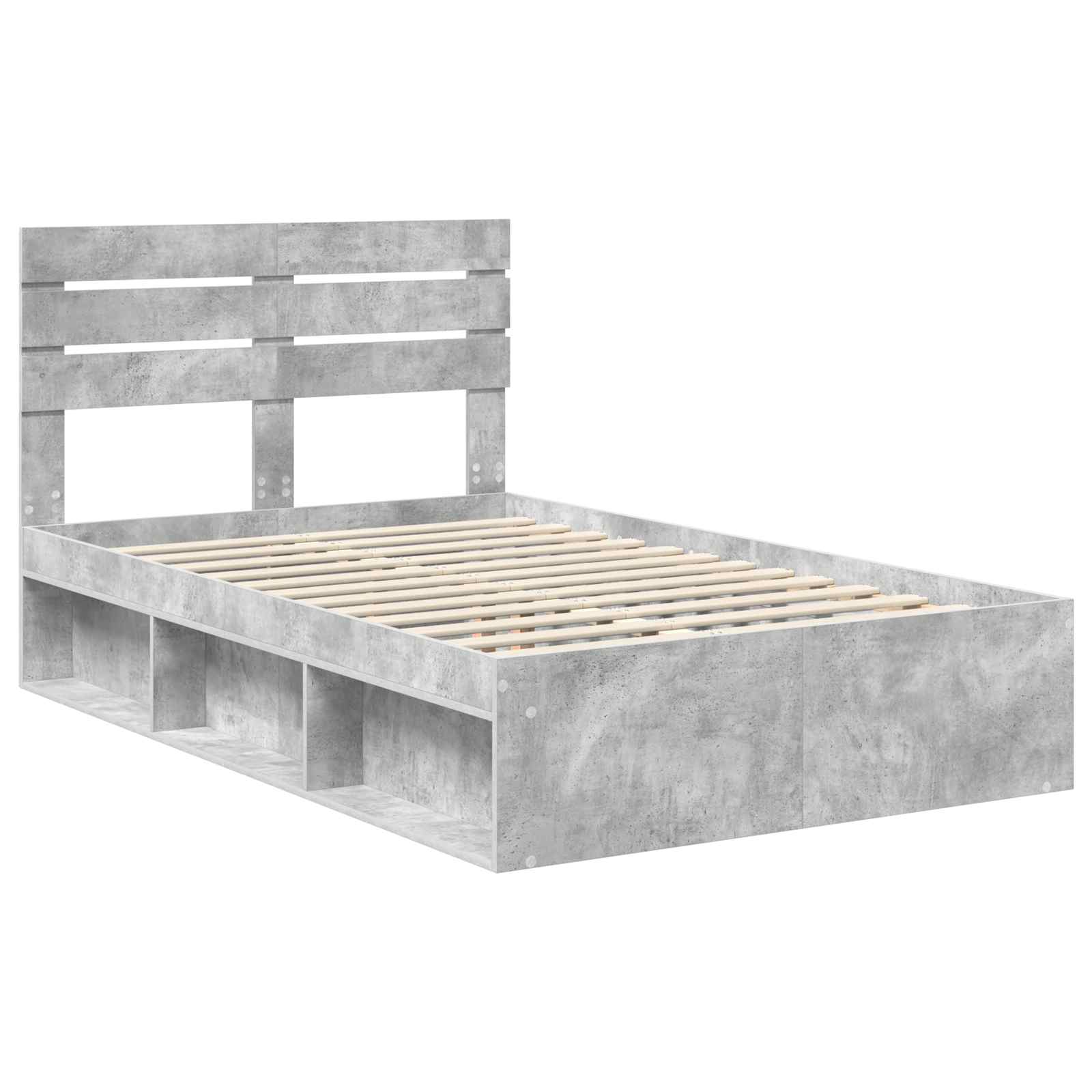 Krevetna konstrukcija Beton 120 x 190 cm Čvrsto borovo drvo