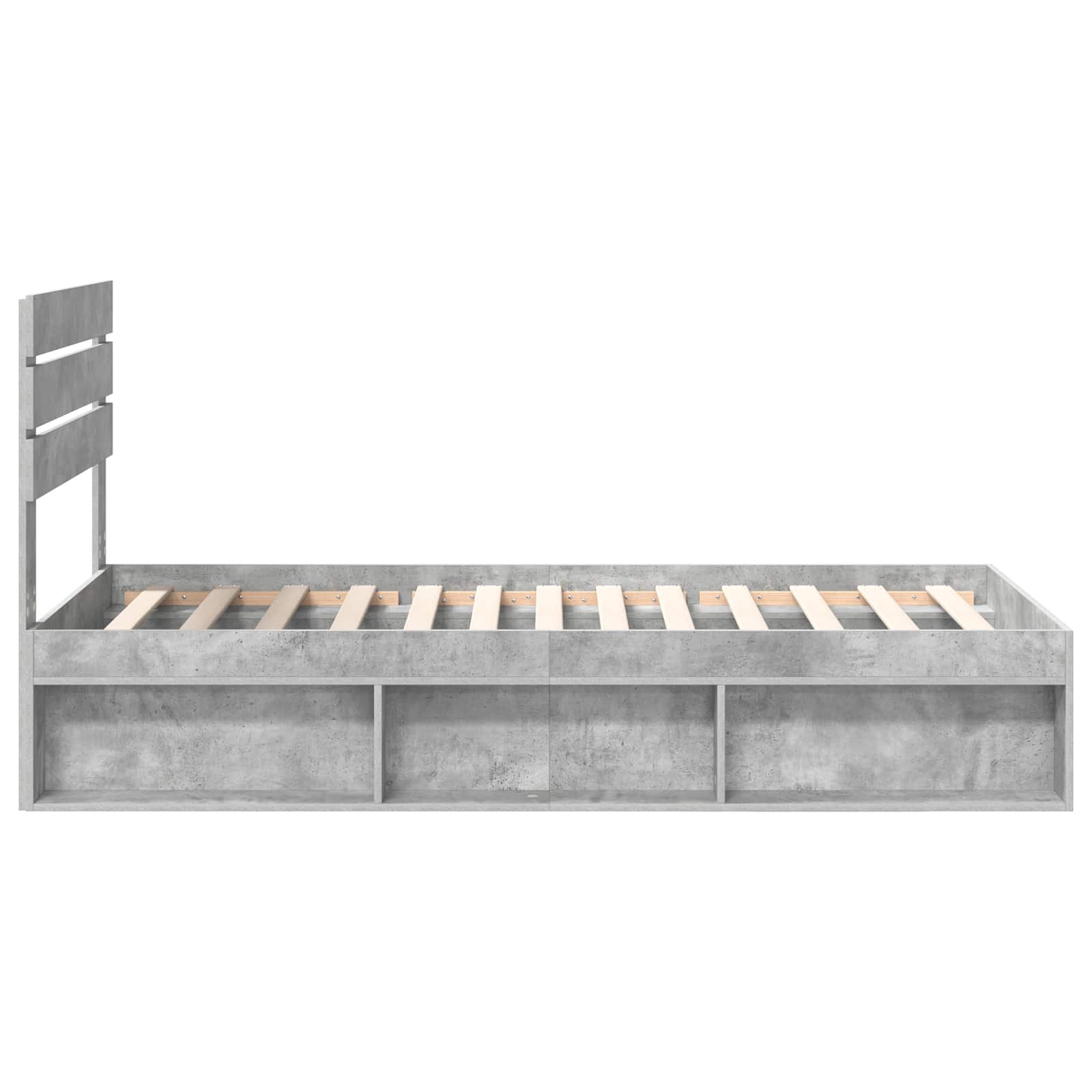 Krevetna konstrukcija Beton 90 x 200 cm Čvrsto borovo drvo