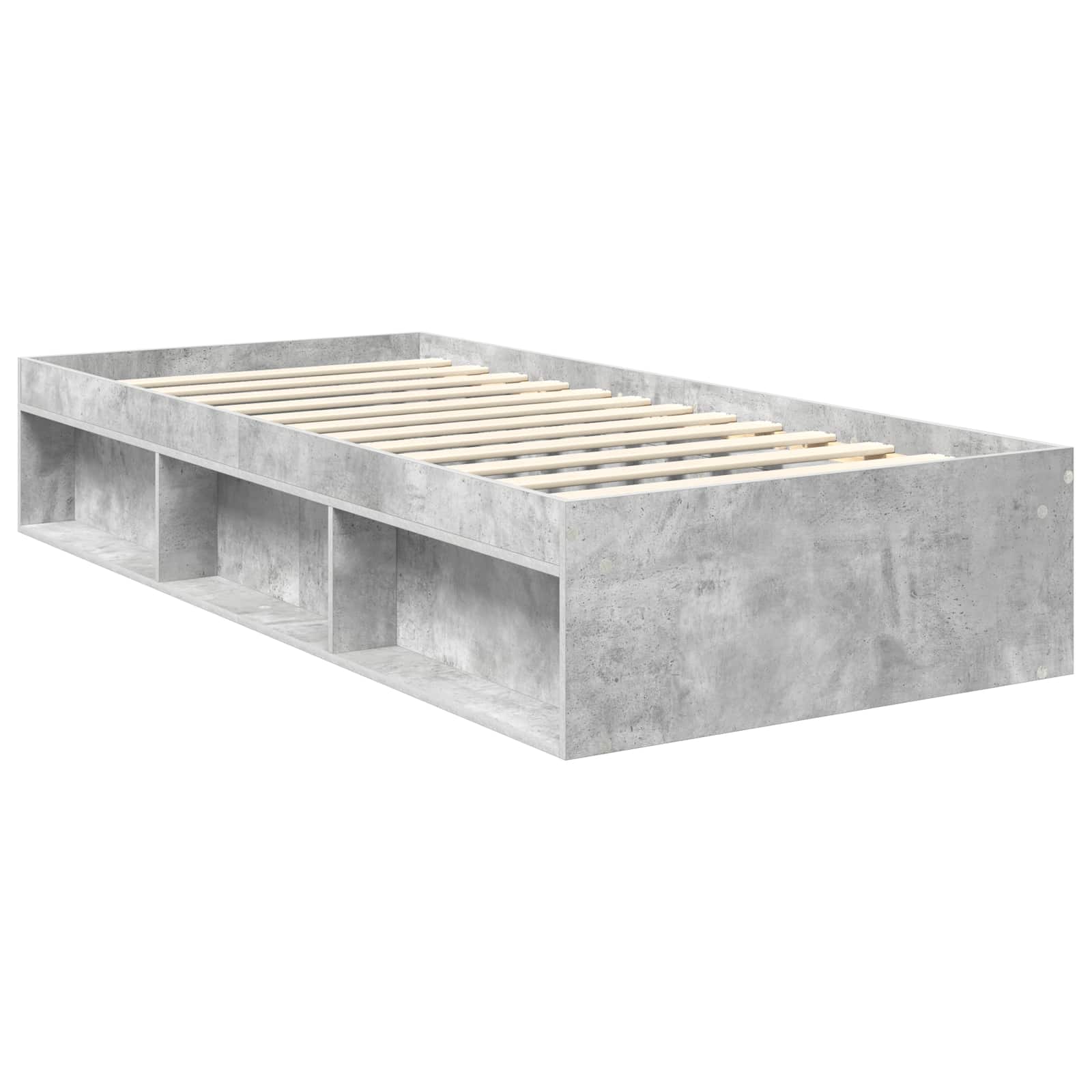 Krevetna konstrukcija s uzglavljem Betonska siva 90 x 190 cm