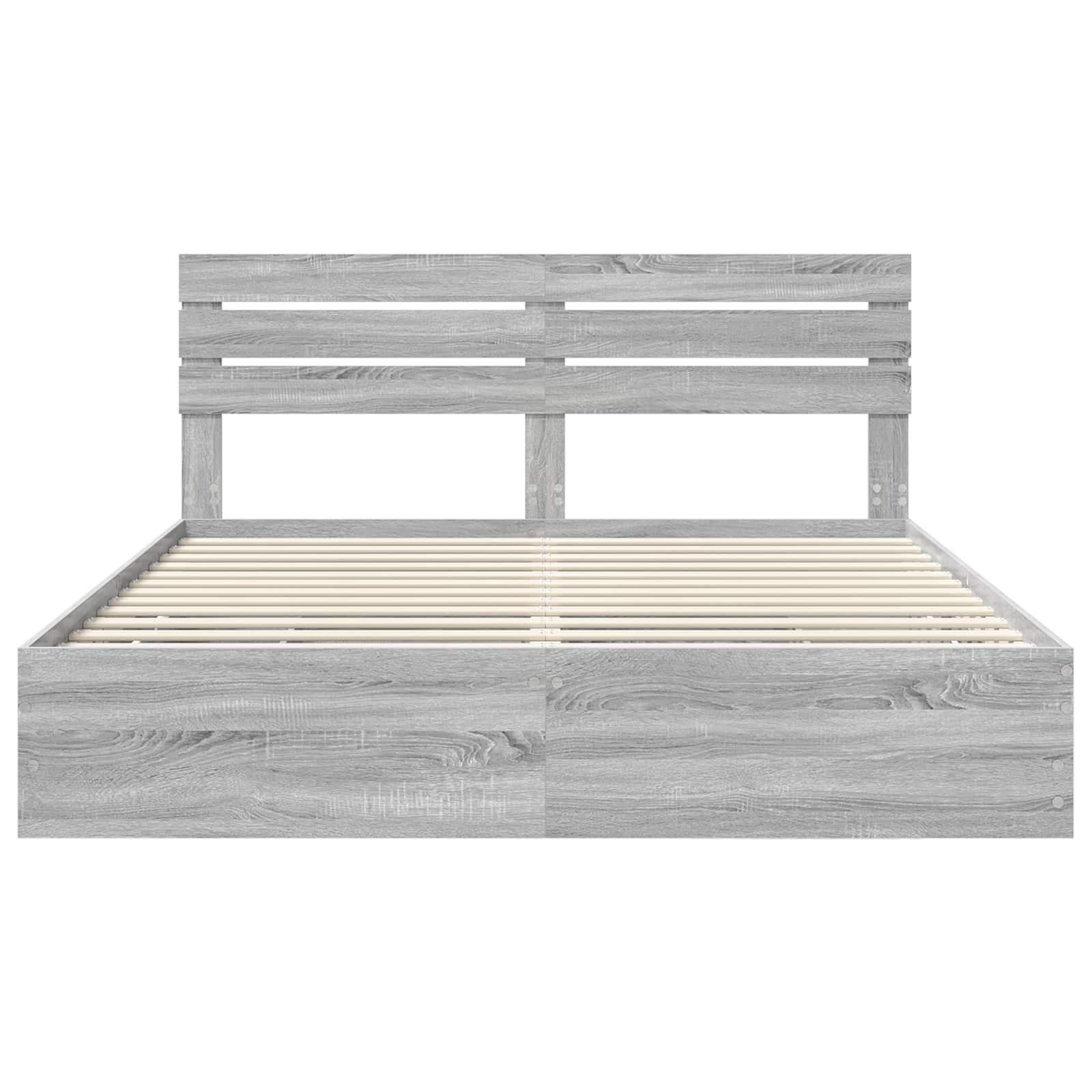 Krevetna konstrukcija Siva Sonoma 200 x 200 cm Inženjersko Drvo
