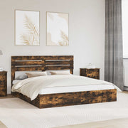 Krevet s od storage s ladicama Dimljeni hrast 180 x 200 cm