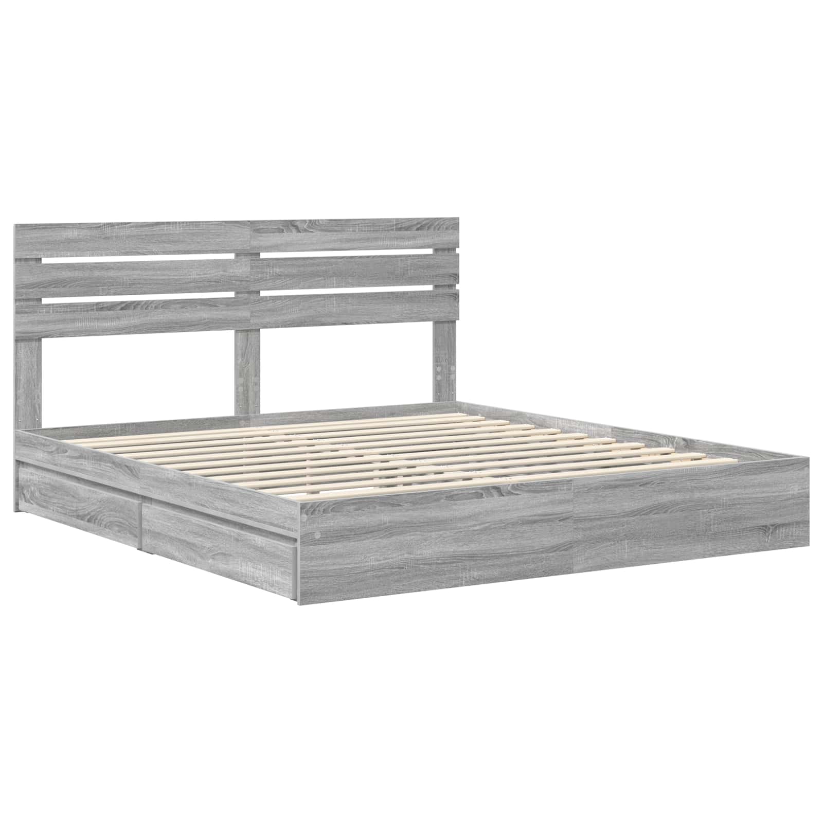 Krevet s od storage Siva Sonoma 180 x 200 cm Konstruirano drvo