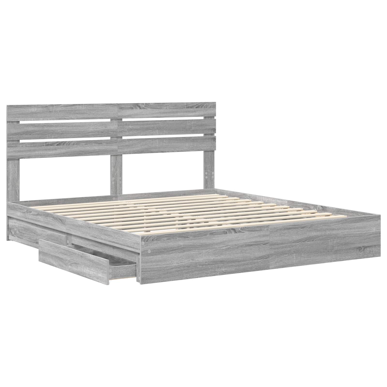 Krevet s od storage Siva Sonoma 180 x 200 cm Konstruirano drvo