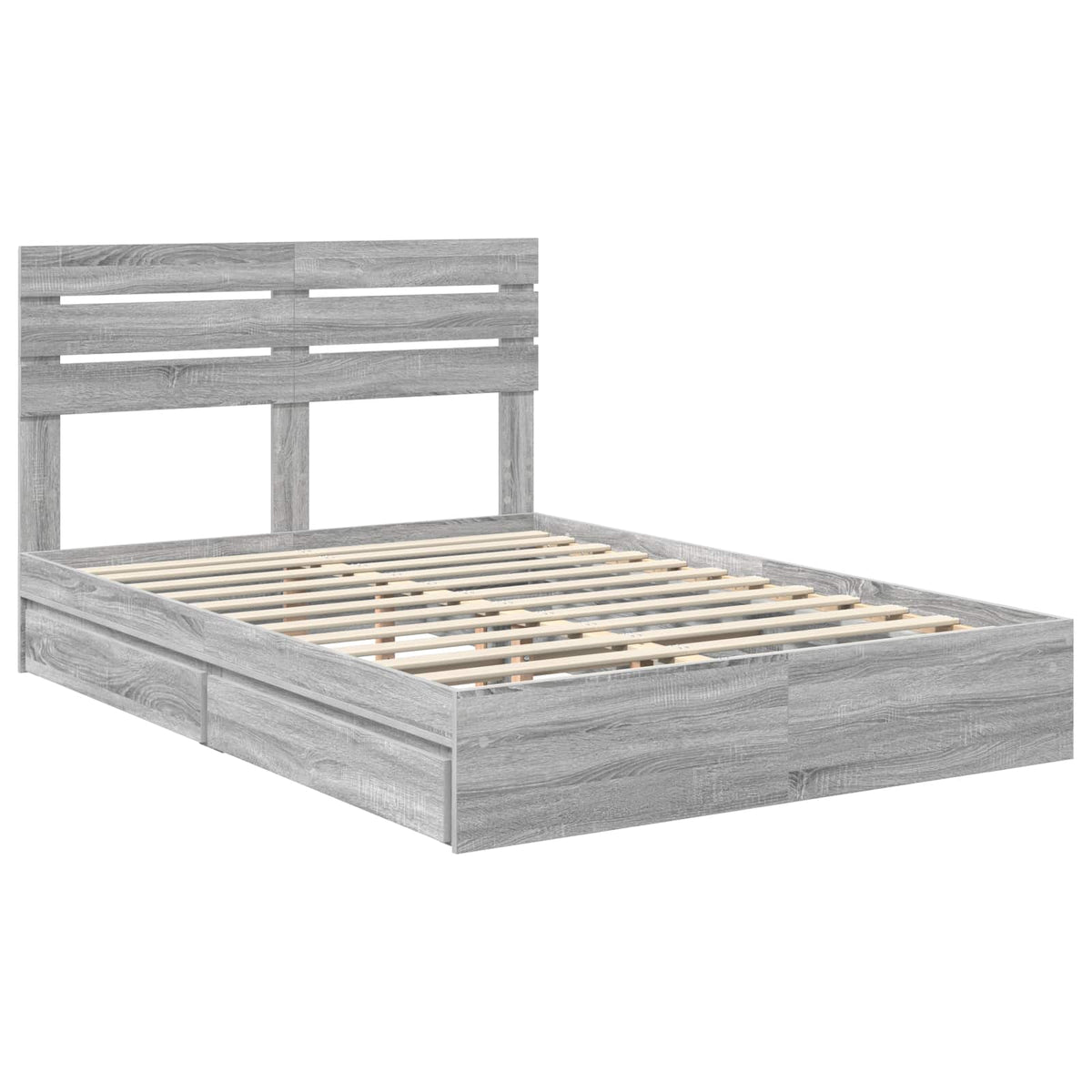 Krevet s od storage Siva Sonoma 160 x 200 cm Konstruirano drvo