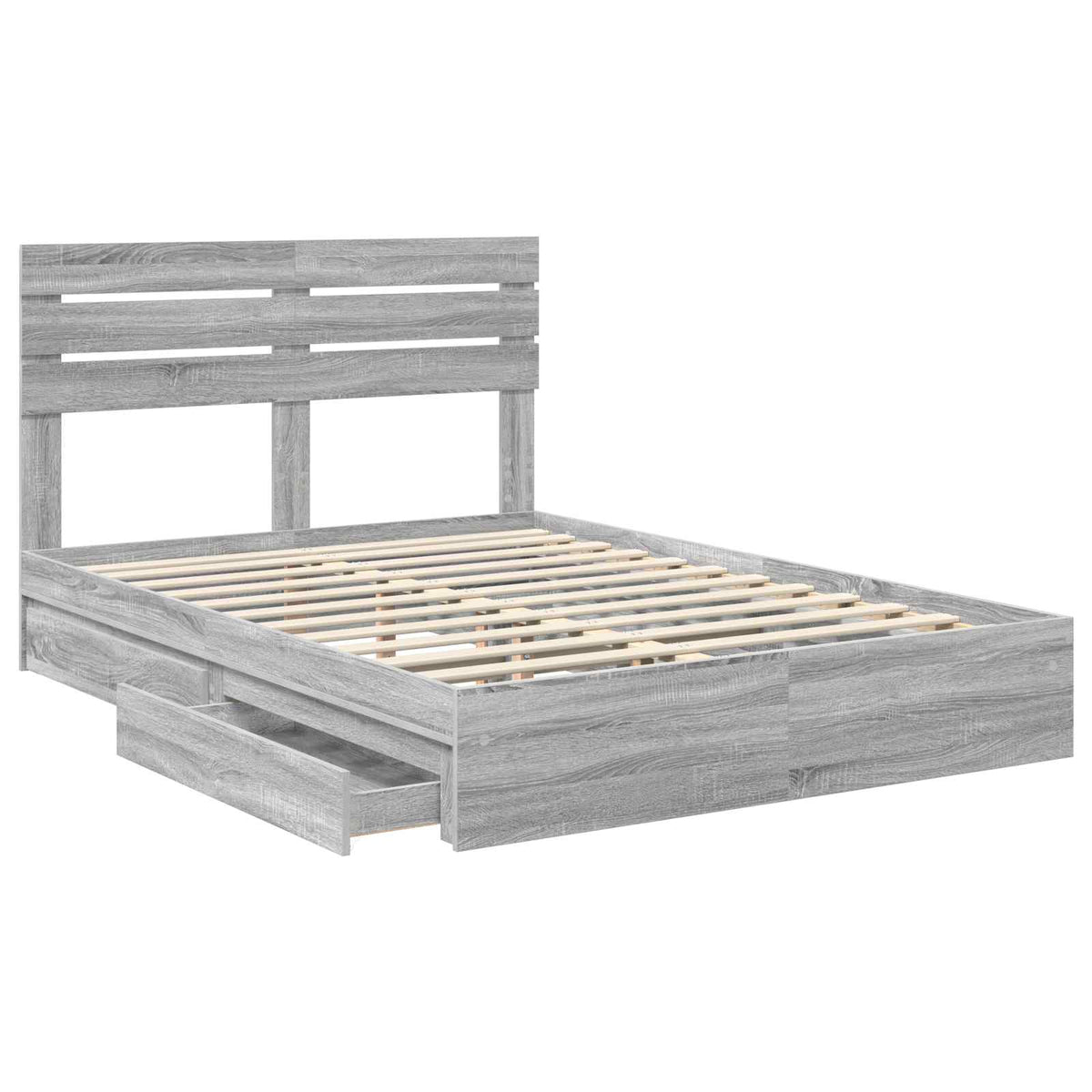 Krevet s od storage Siva Sonoma 160 x 200 cm Konstruirano drvo