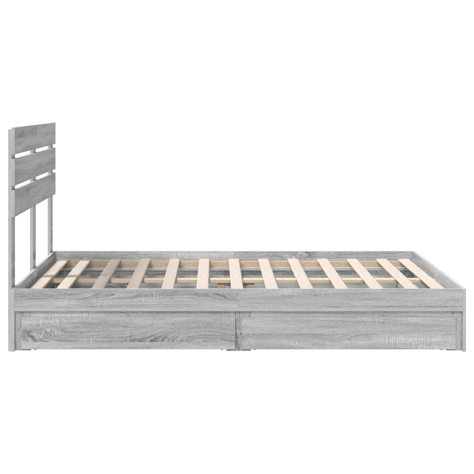 Krevet s od storage Siva Sonoma 160 x 200 cm Konstruirano drvo