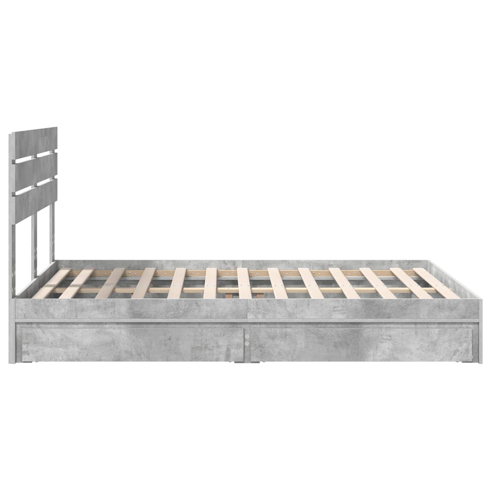 Krevet s od storage s uzglavljem Betonski sivi 150 x 200 cm