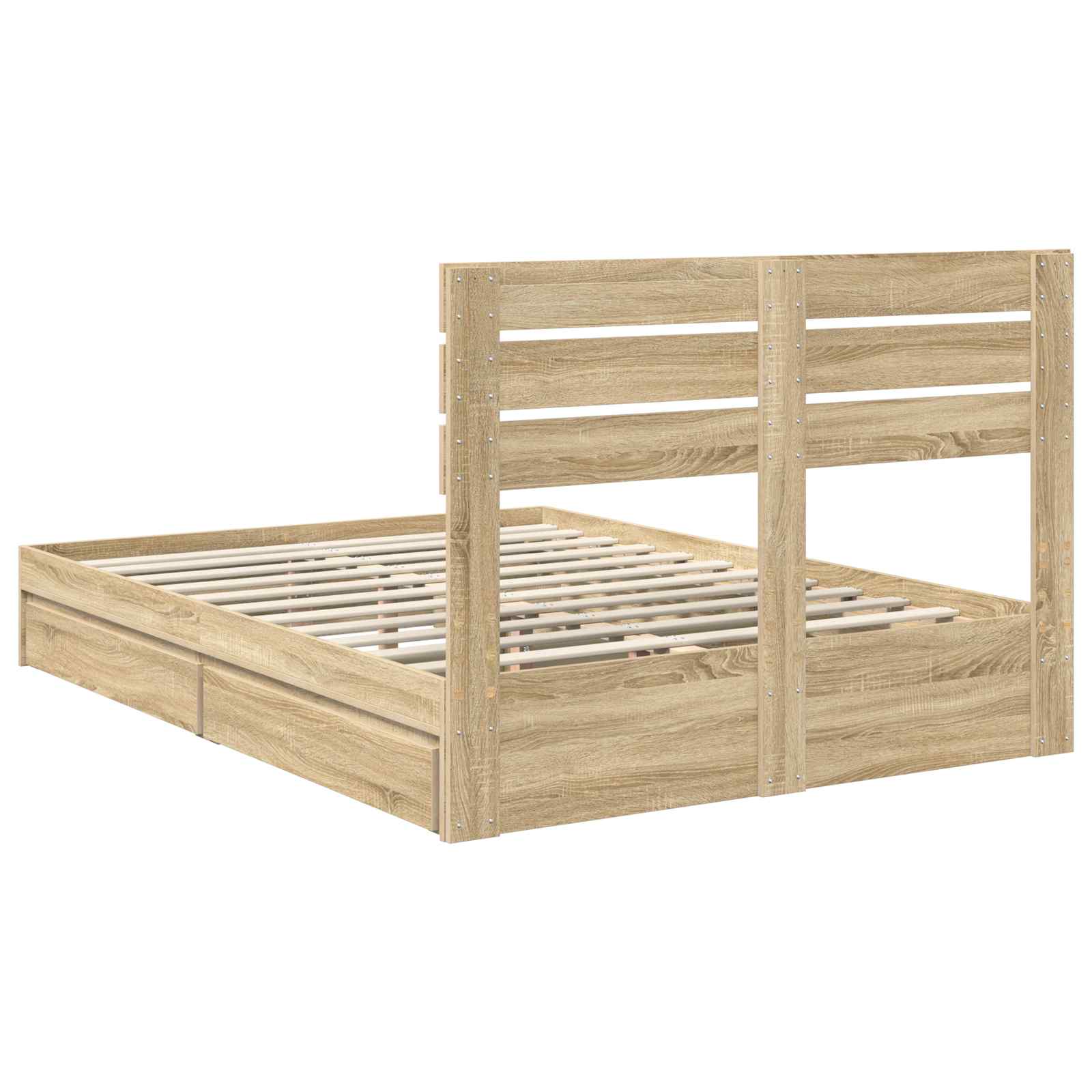Krevet s od storage Sonoma hrast 140 x 190 cm Konstruirano drvo