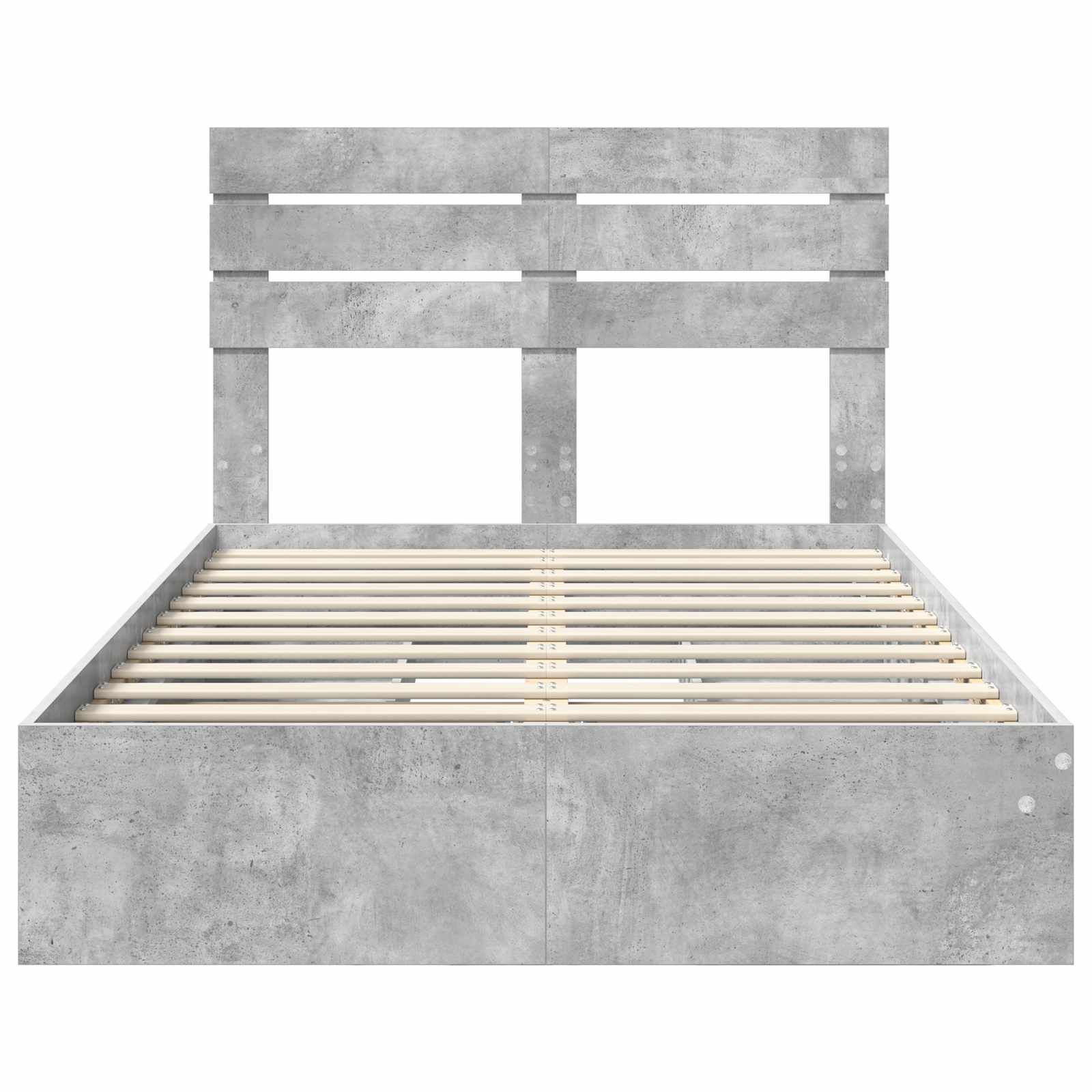 Krevet s od storage s uzglavljem Betonski sivi 135 x 190 cm