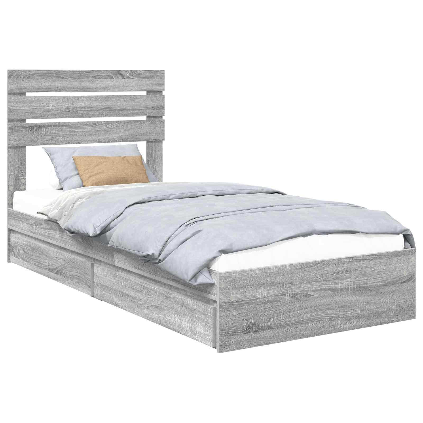 Krevet s od storage Siva Sonoma 100 x 200 cm Konstruirano drvo