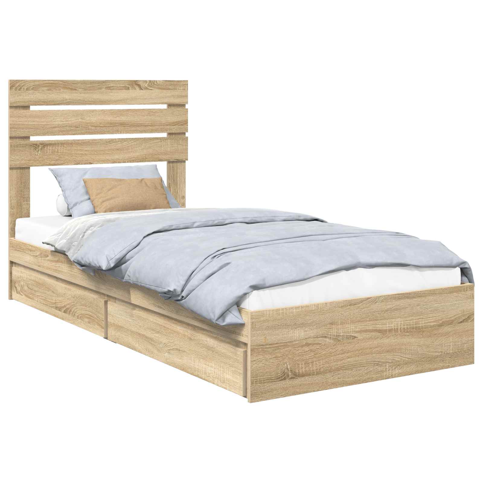 Krevet s od storage Sonoma hrast 90 x 190 cm Konstruirano drvo
