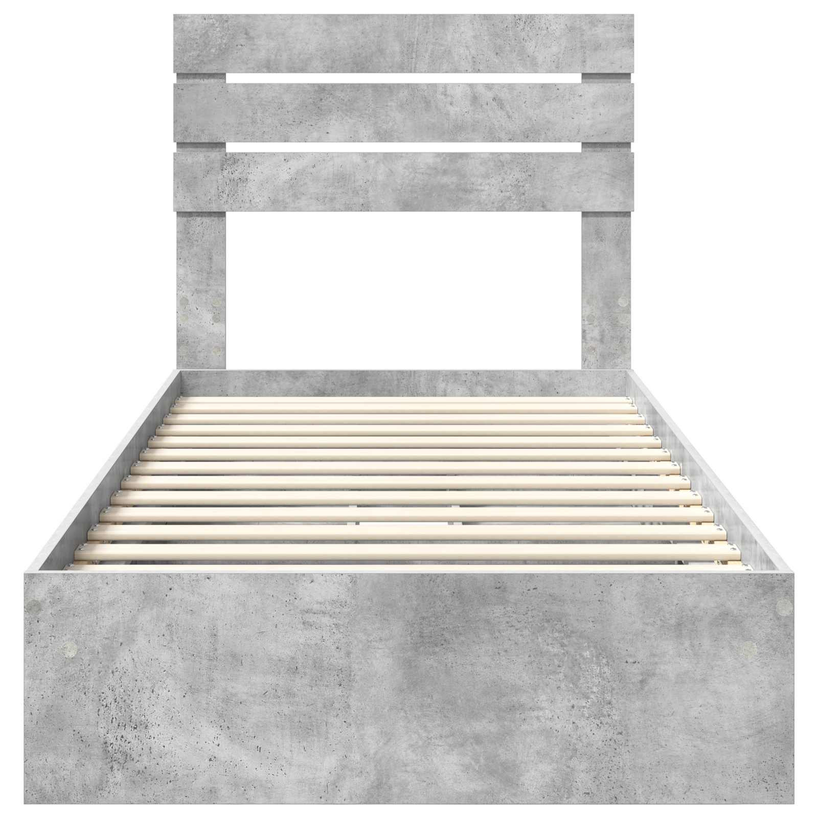 Krevet s od storage Betonski sivi 90 x 190 cm Konstruirano drvo