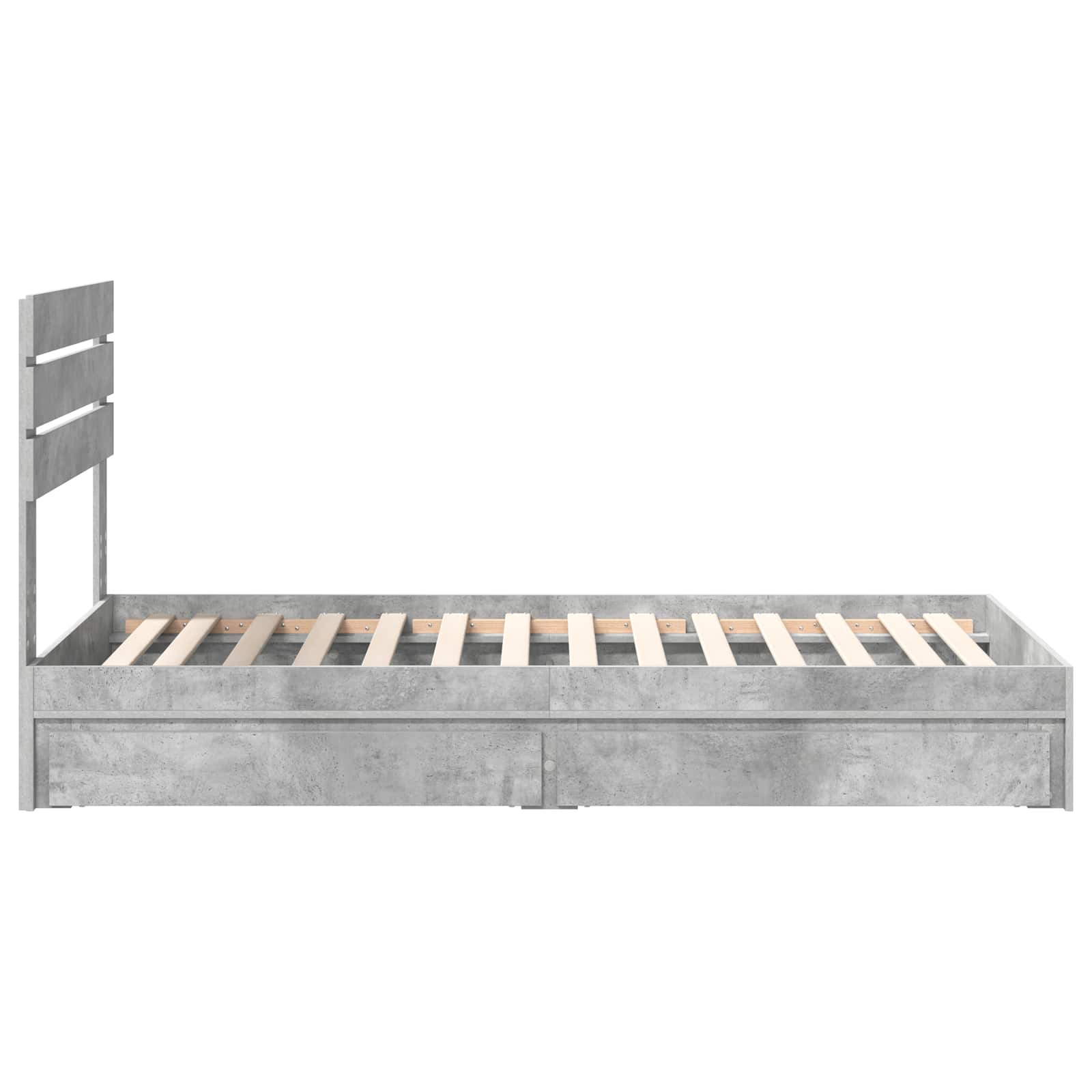 Krevet s od storage Betonski sivi 90 x 190 cm Konstruirano drvo