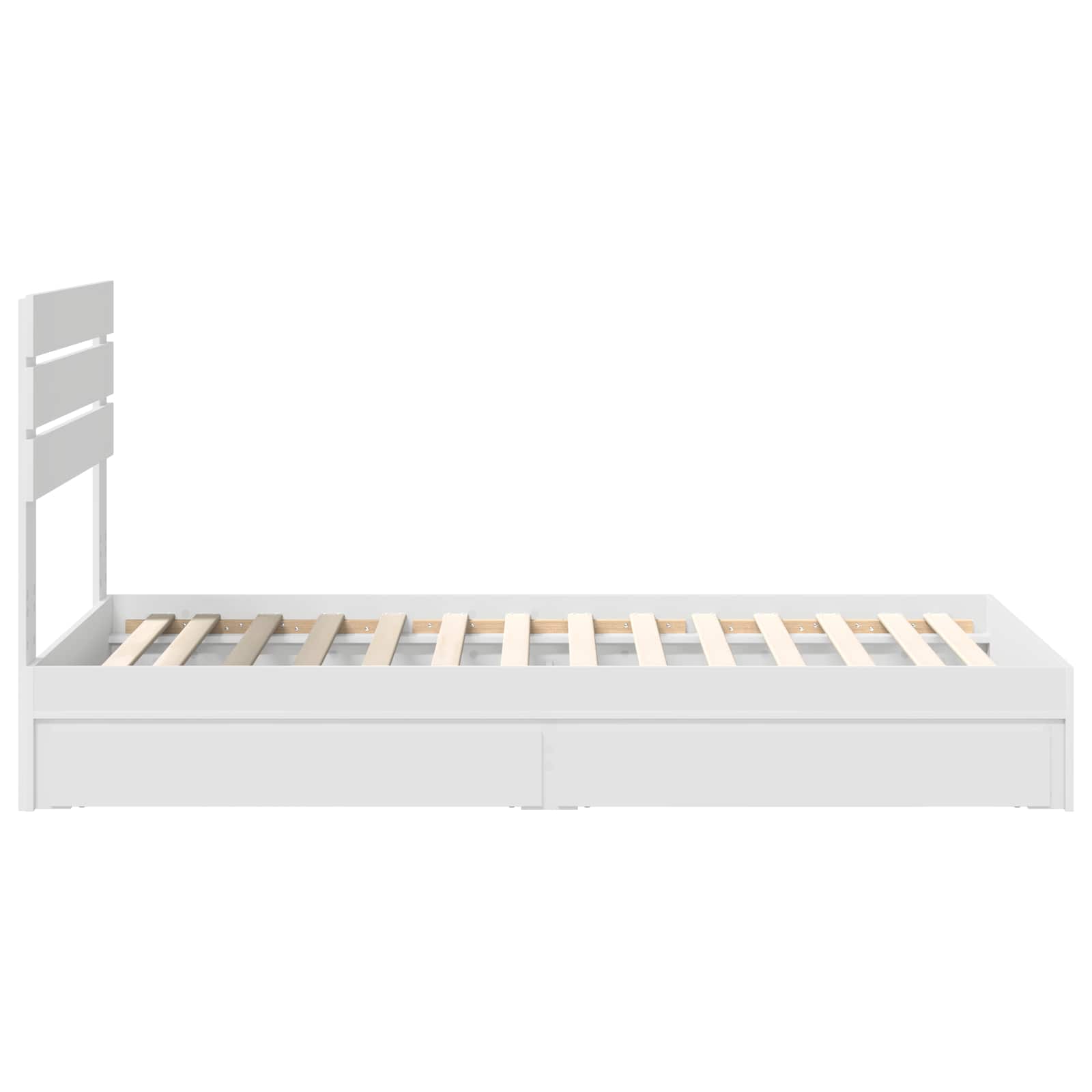 Krevet s od storage Bijelo 75 x 190 cm Konstruirano drvo