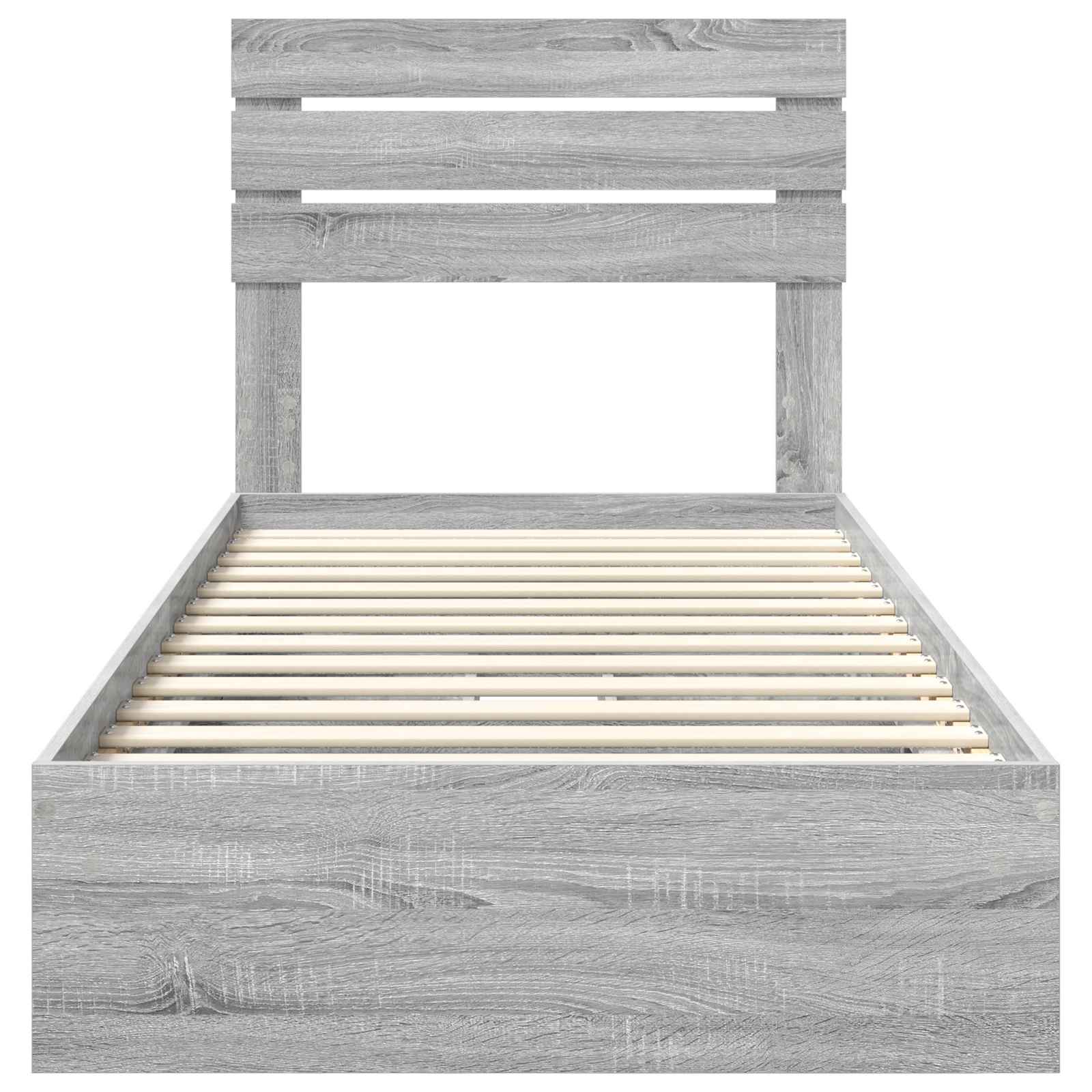 Krevet s od storage Siva Sonoma 75 x 190 cm Konstruirano drvo