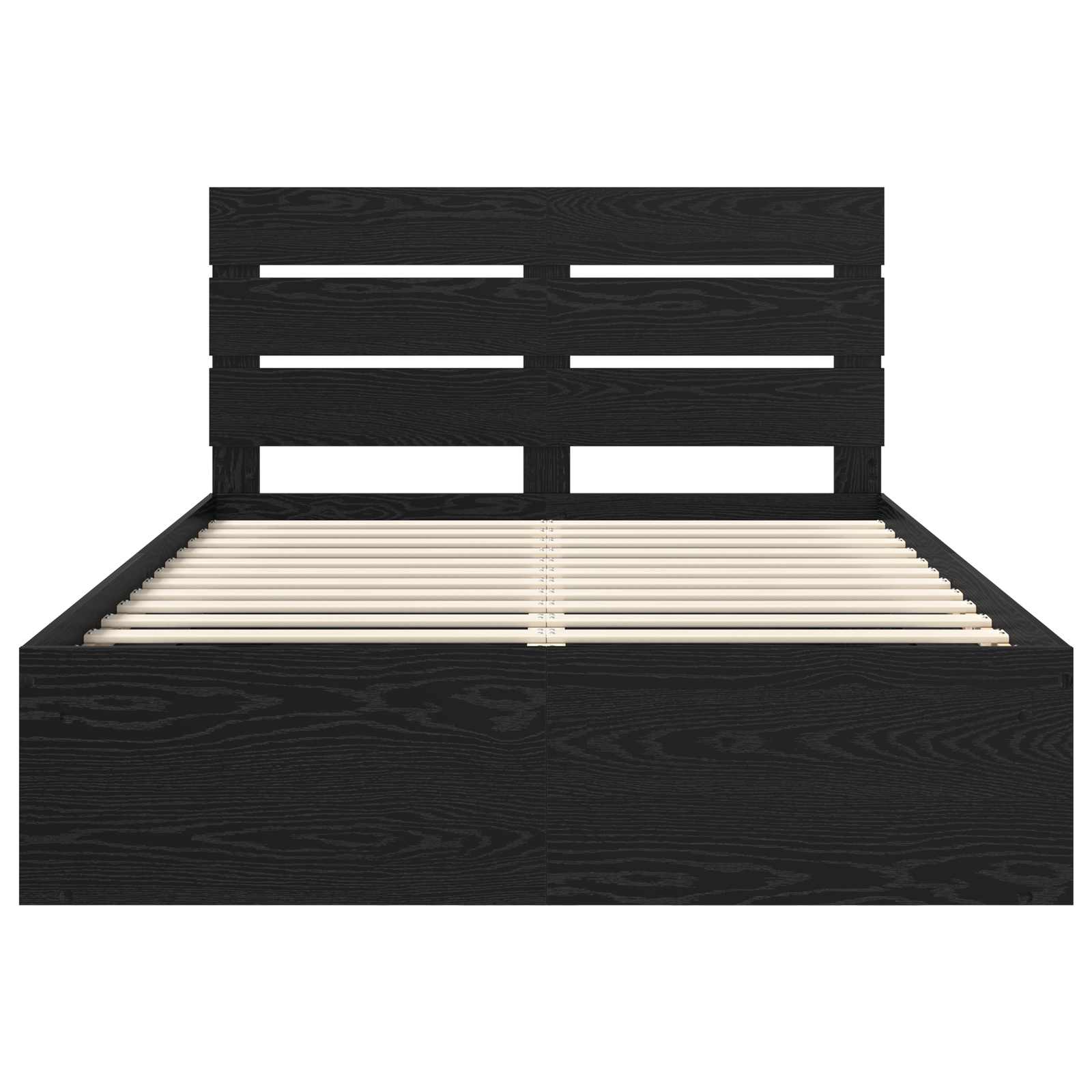 Krevetna konstrukcija Crna 150 x 200 cm Čvrsto borovo drvo